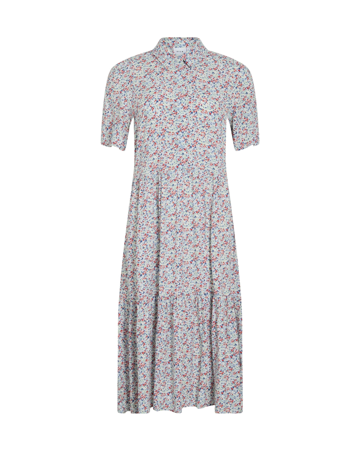 Blå - Kentucky Blue - Vila - Kjole - Blomster - 14088790