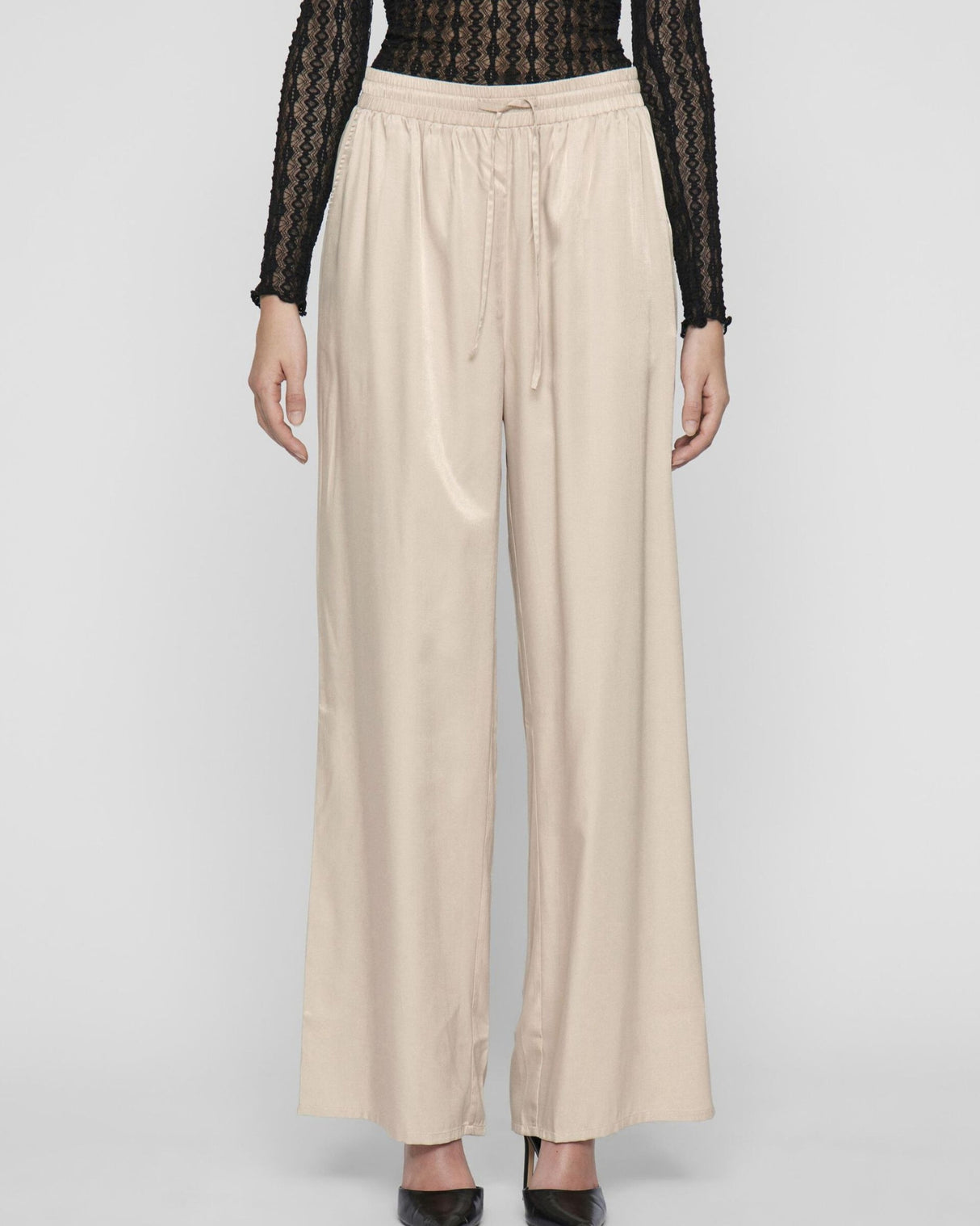 Sand - Feather Gray - Vila - Bukser - 14100323