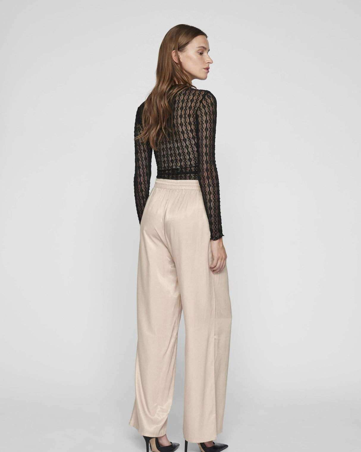 Sand - Feather Gray - Vila - Bukser - 14100323