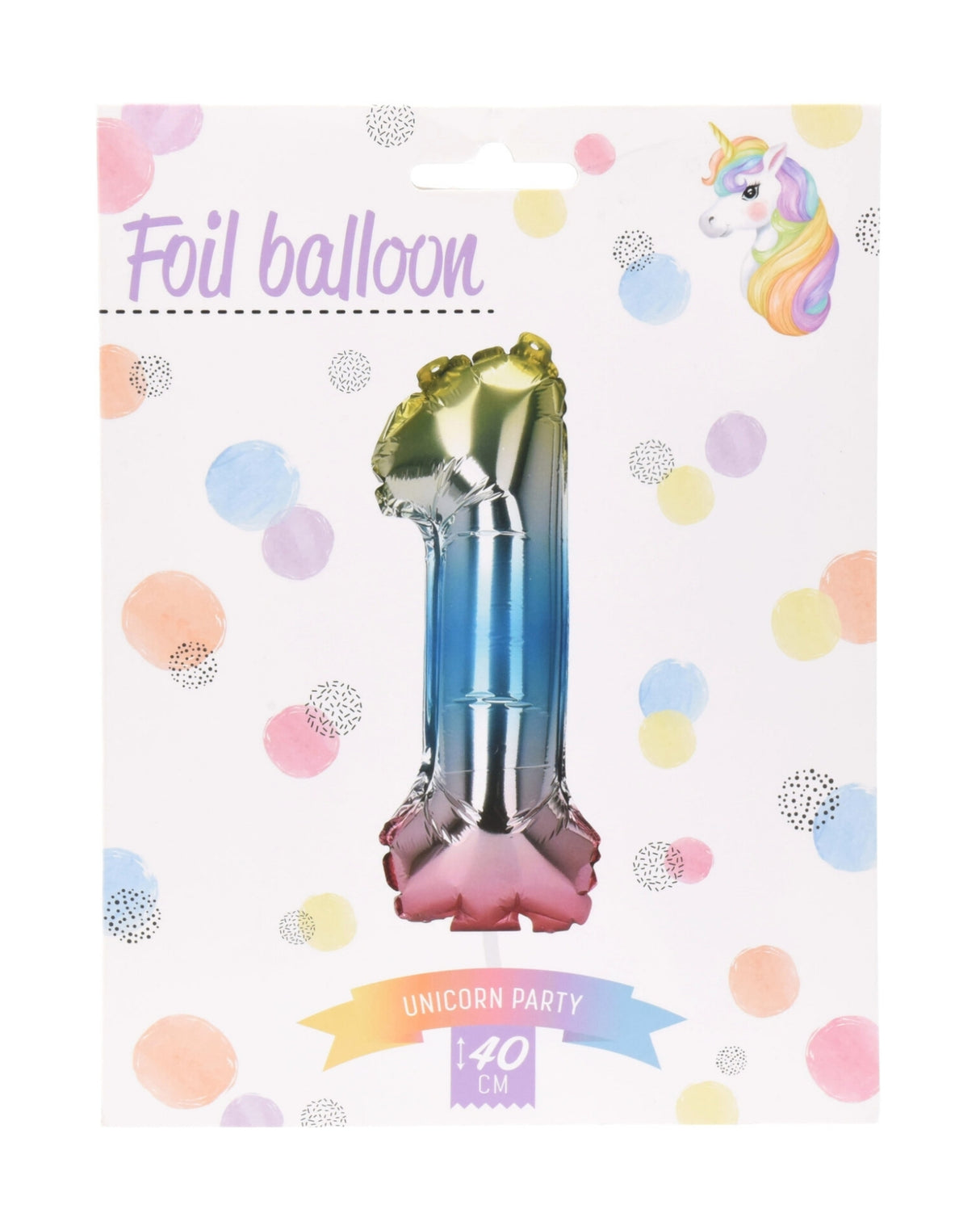 Foil balloon 40 cm 1 number balloon
