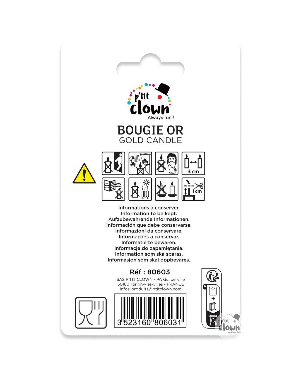 Fødselsdags lys 12 stk - Guld