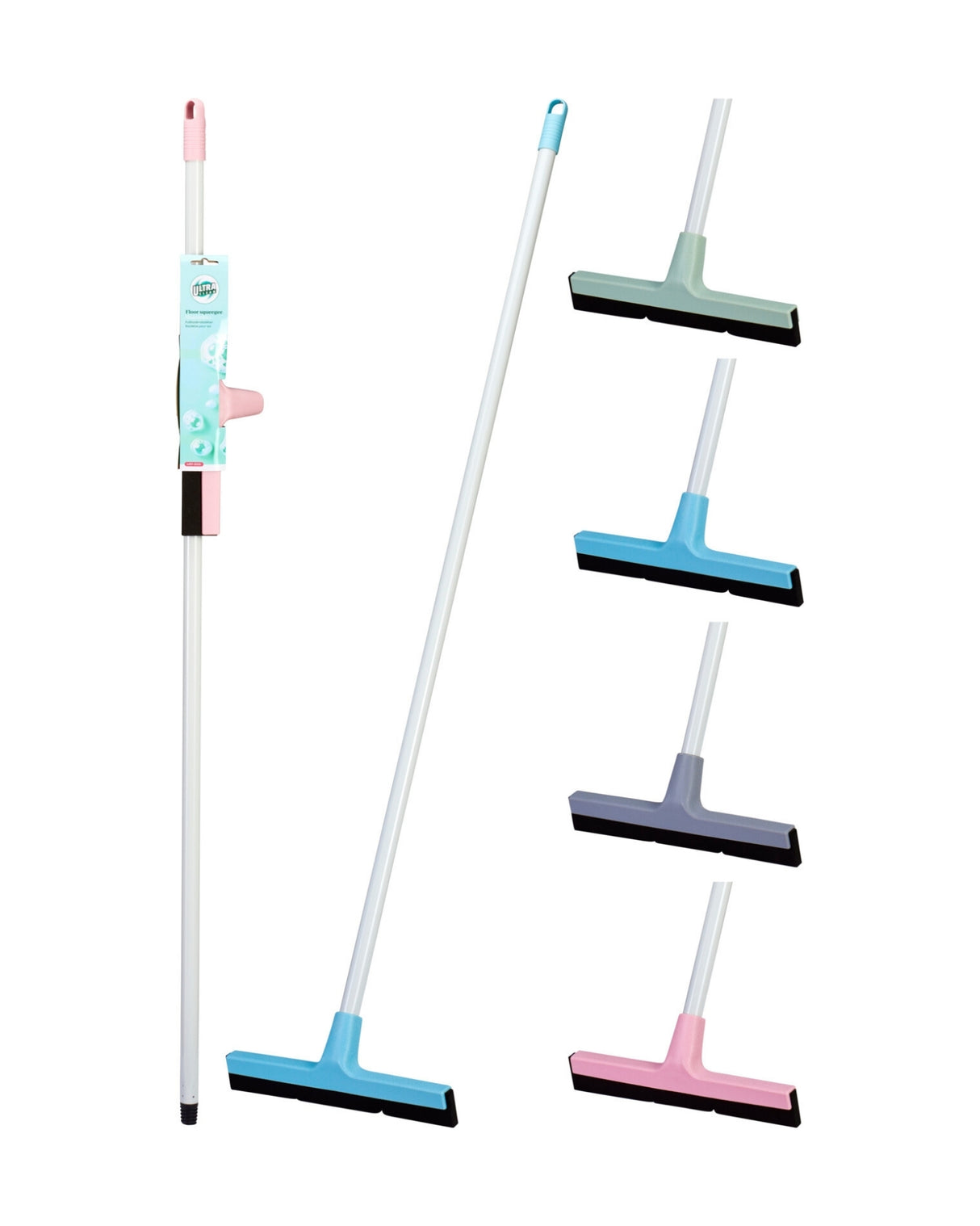 Gulvskraber med gummi og metal skaft