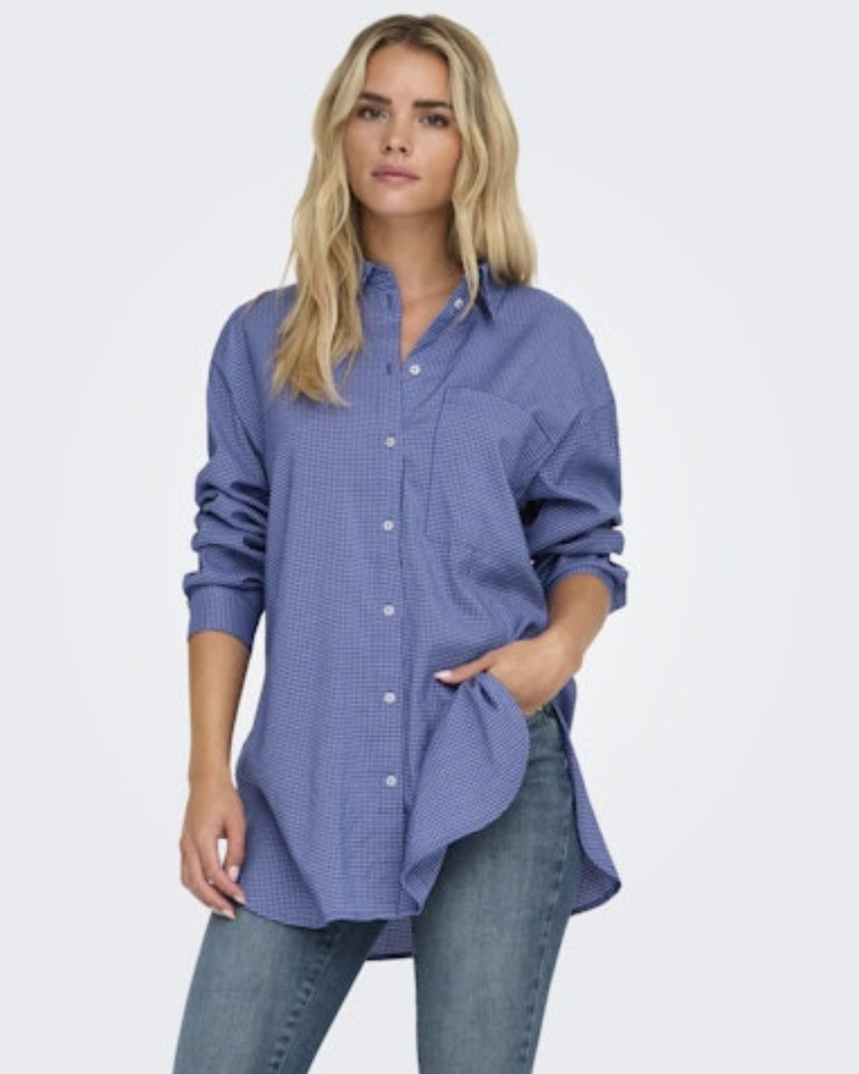 Blå - Amparo Blue - ONLY - ternet - Skjorte - 15344363