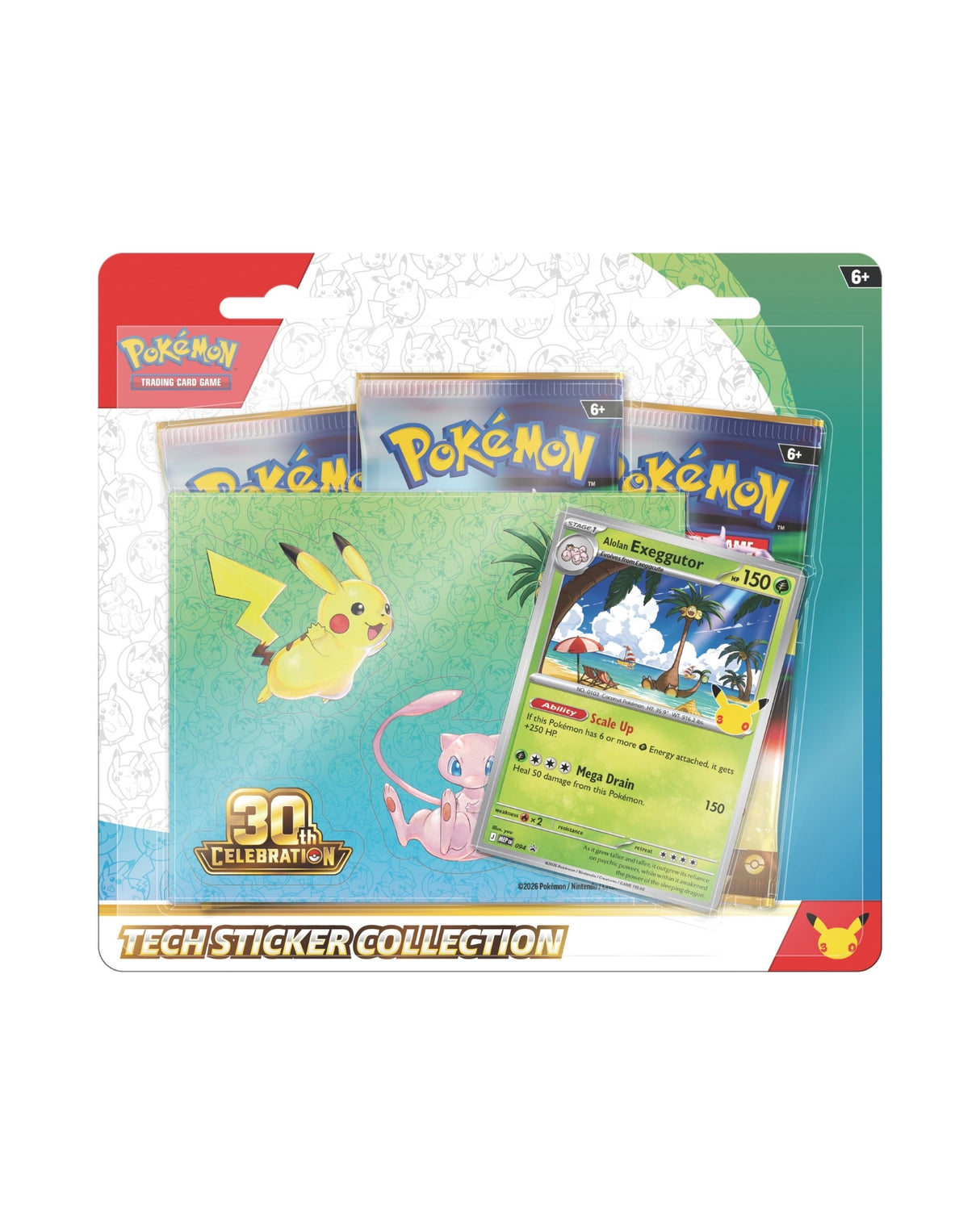 Pokemon Tech Sticker Coll 30th - MAX 1 stk af hver pr kunde