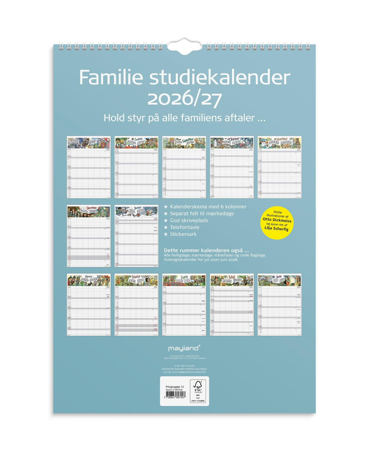 Studie Familiekalender Otto Dickmeiss & Lilja Scherfig A3
