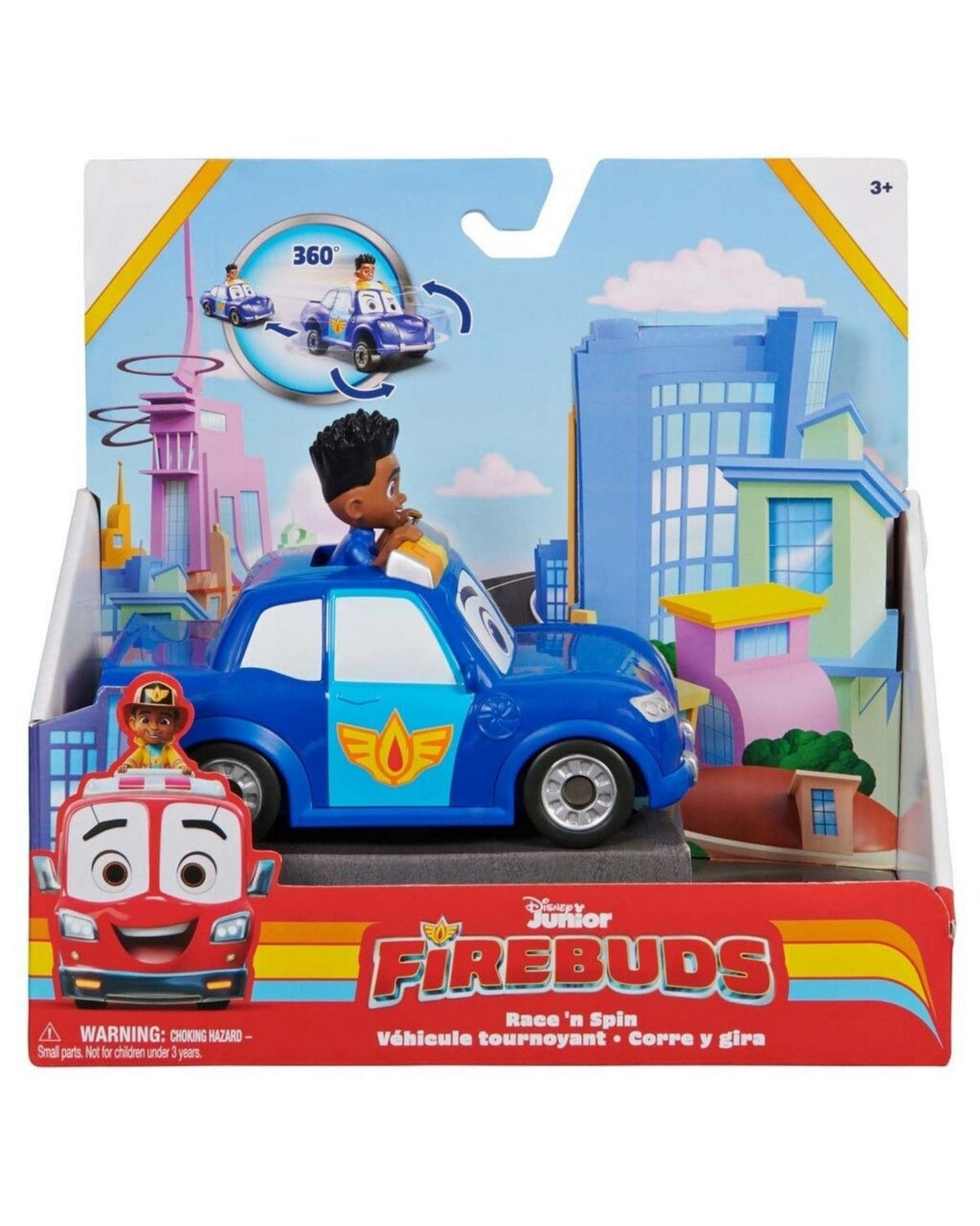 Firebuds Action Vehicle - Jayden & Piston Jayden spins to a stop!