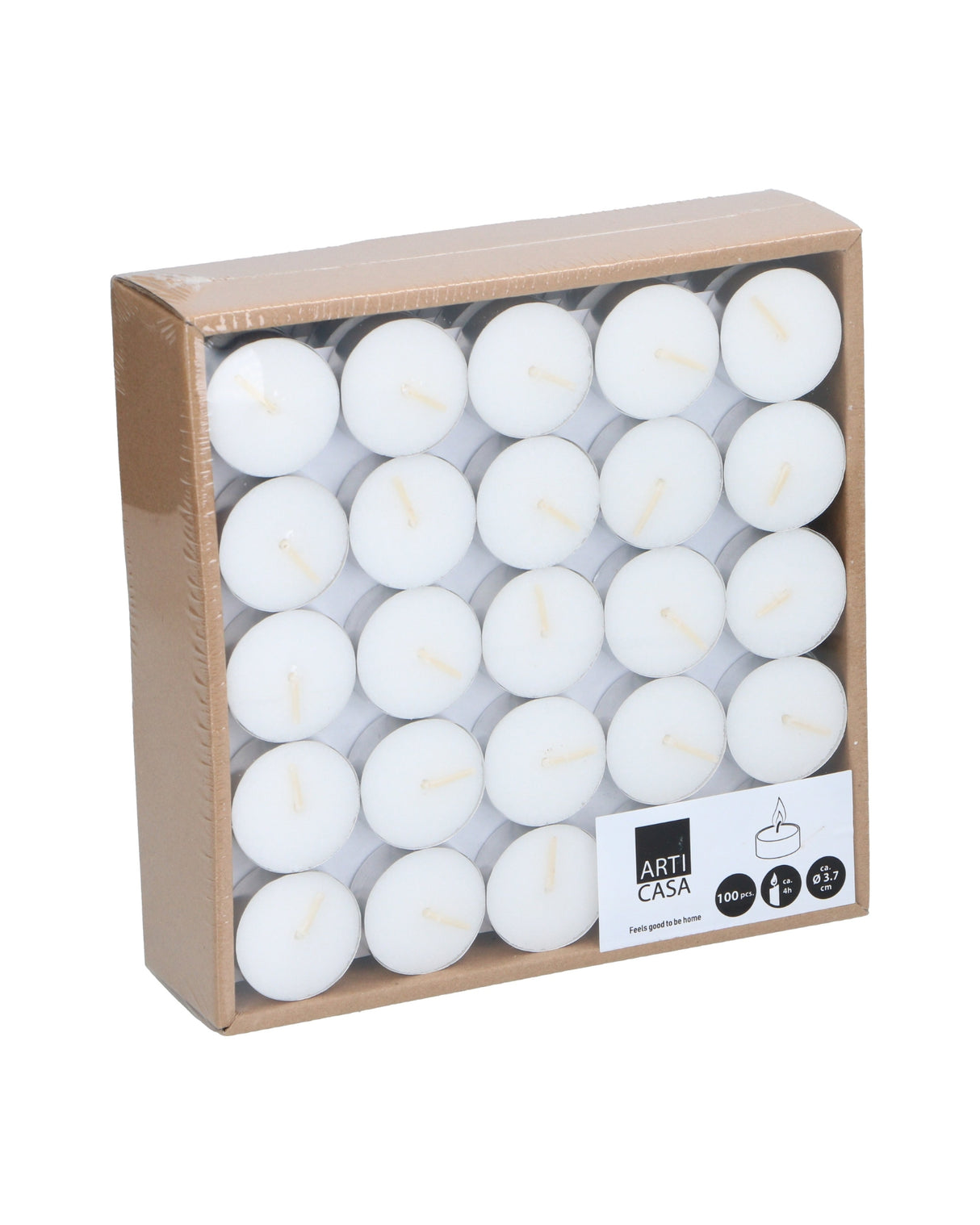 Fyrfadslys Ø3,7 cm hvid 100 stk - ARTICASA