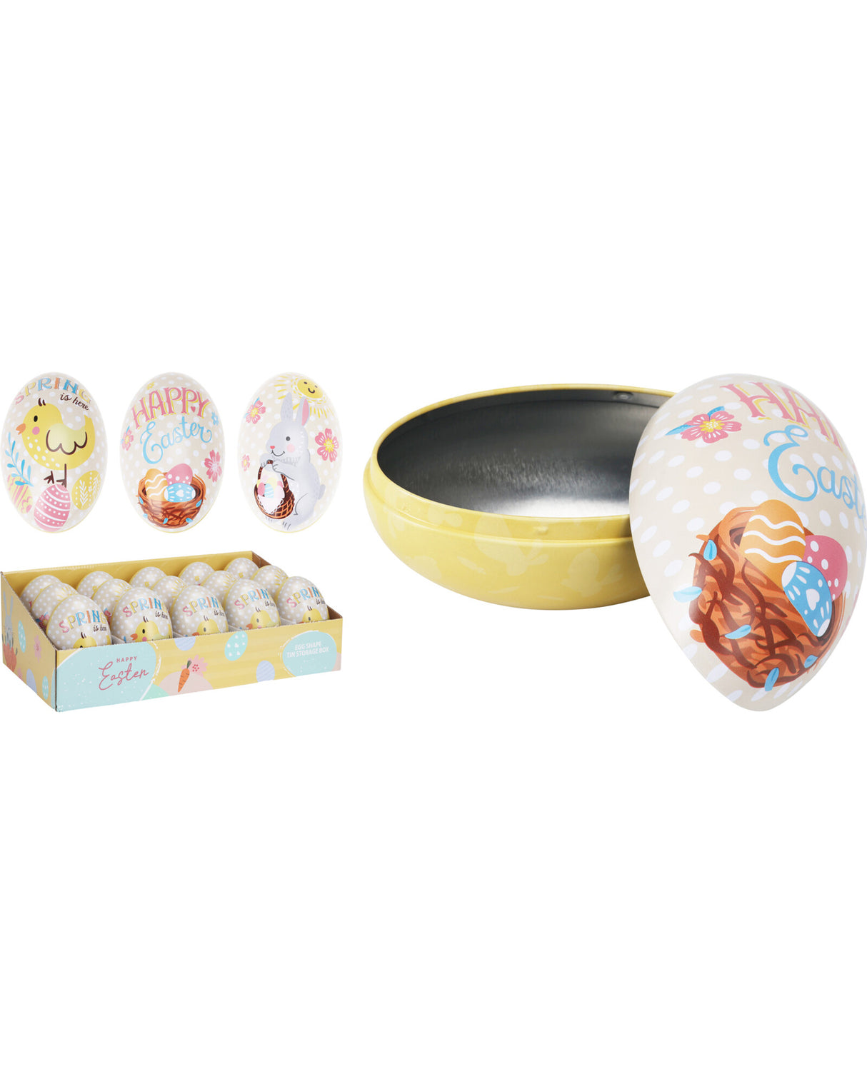Tin egg with Easter motif 1 piece