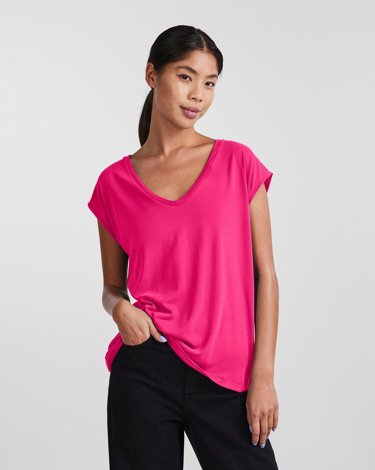 Pink - beetroot purple - Pieces t-shirt - 17095260