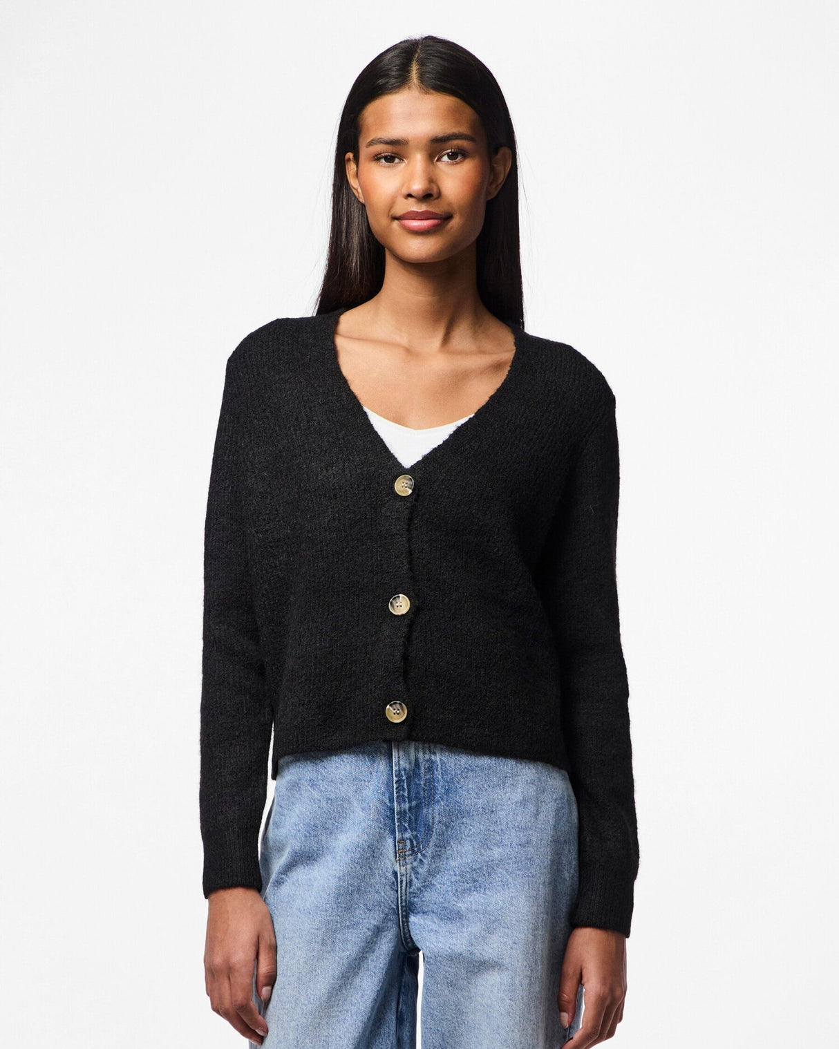 Sort - black - pieces - cardigan - uld - 17114250