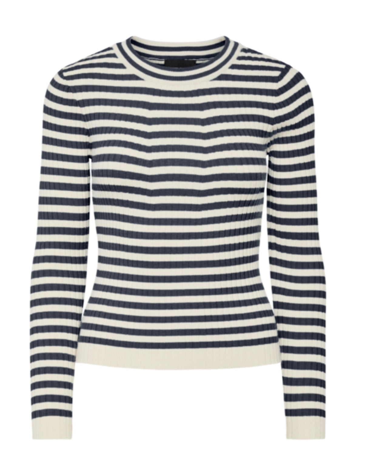 Blå / hvid - ombre blue / birch - PIECES - langærmet bluse - rib strik - 17115047