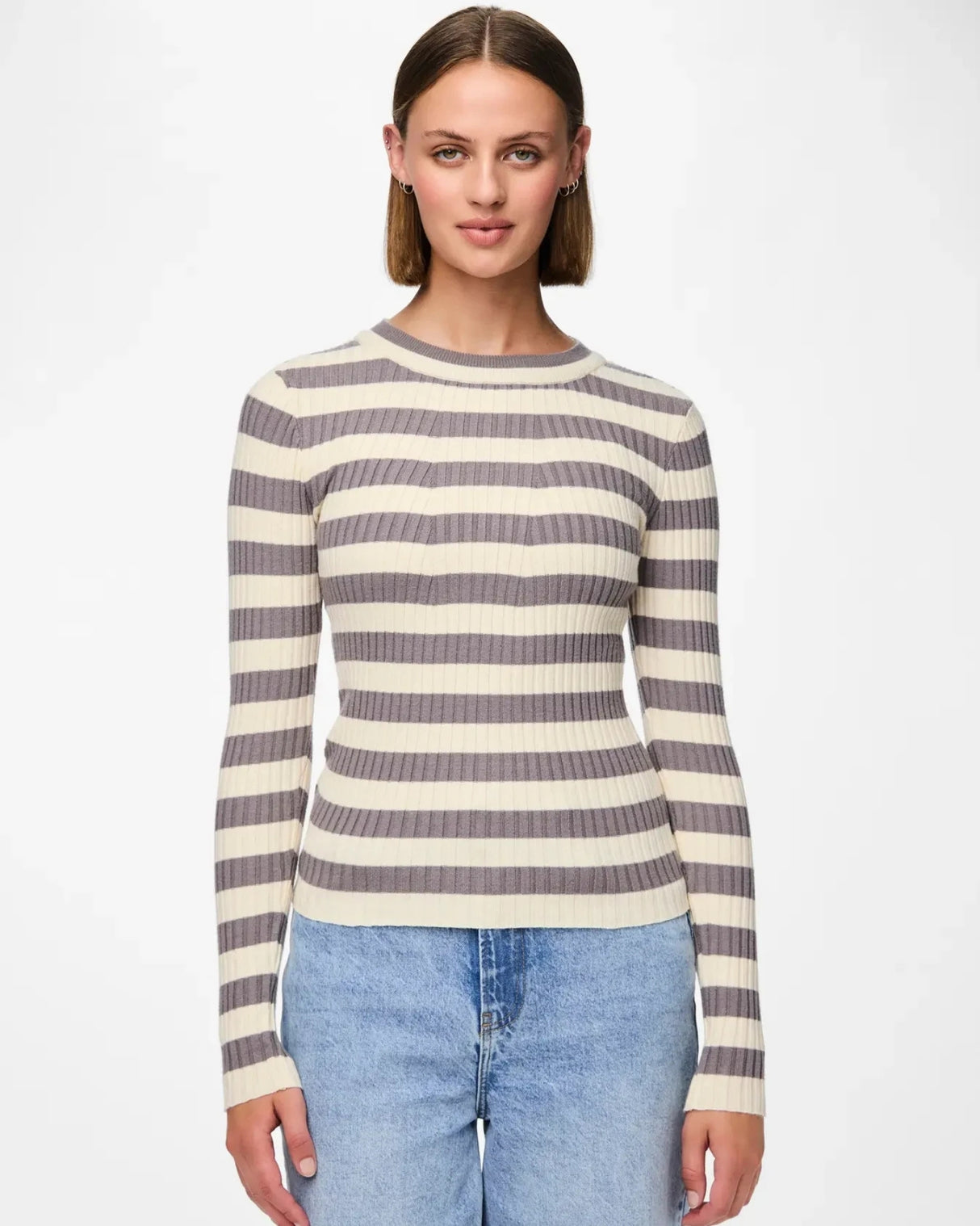 December sky / wide birch - Pieces - rib striktrøje - 17115047