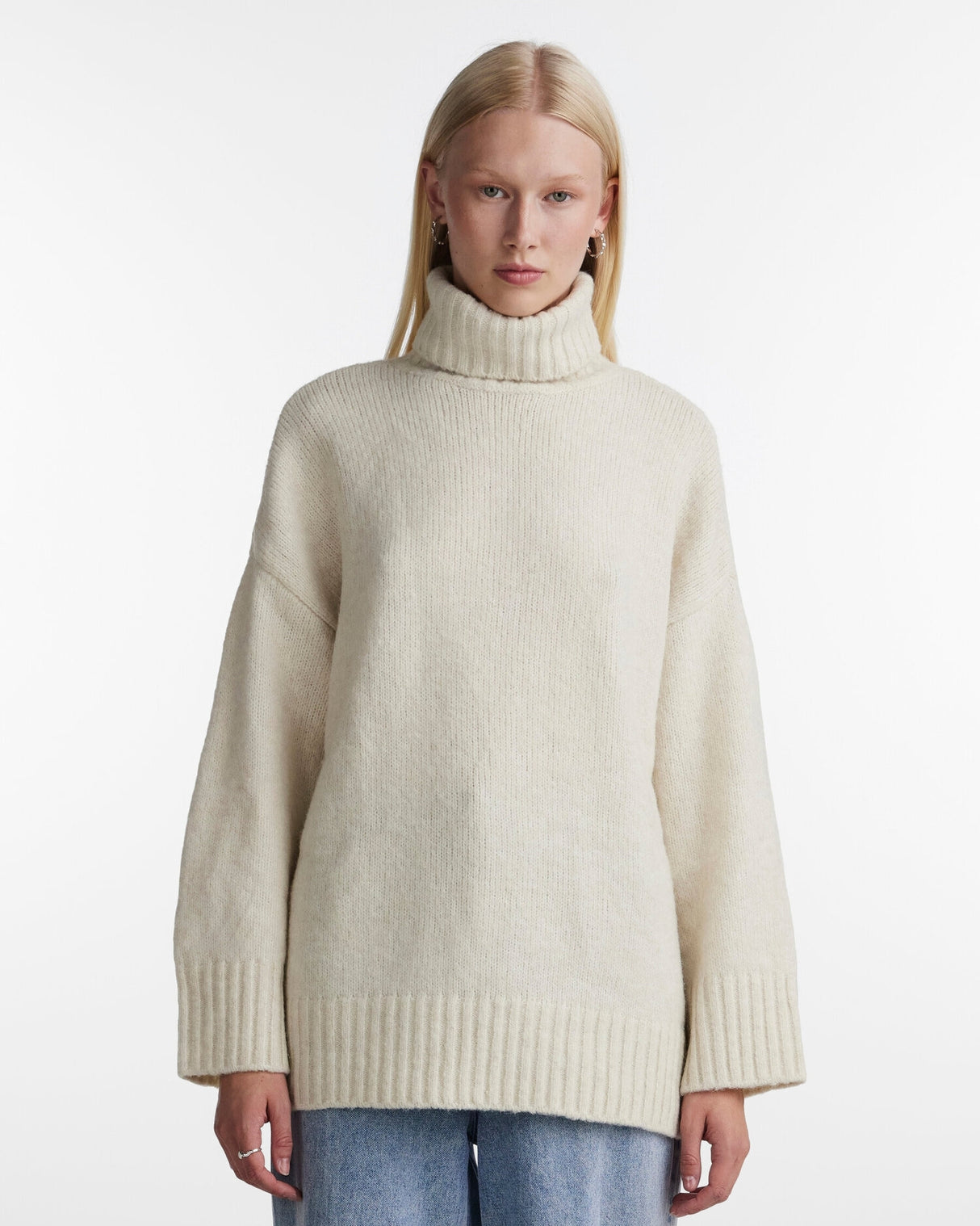 Offwhite - birch - Pieces - strik trøje - uld - 17139848