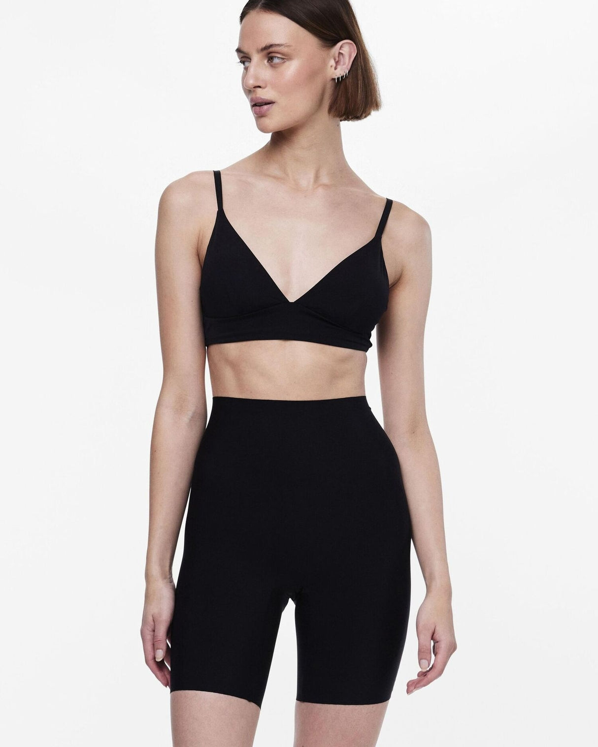 Sort - Black - PIECES - 2 pak - cykelshorts - højtaljet - 17141162