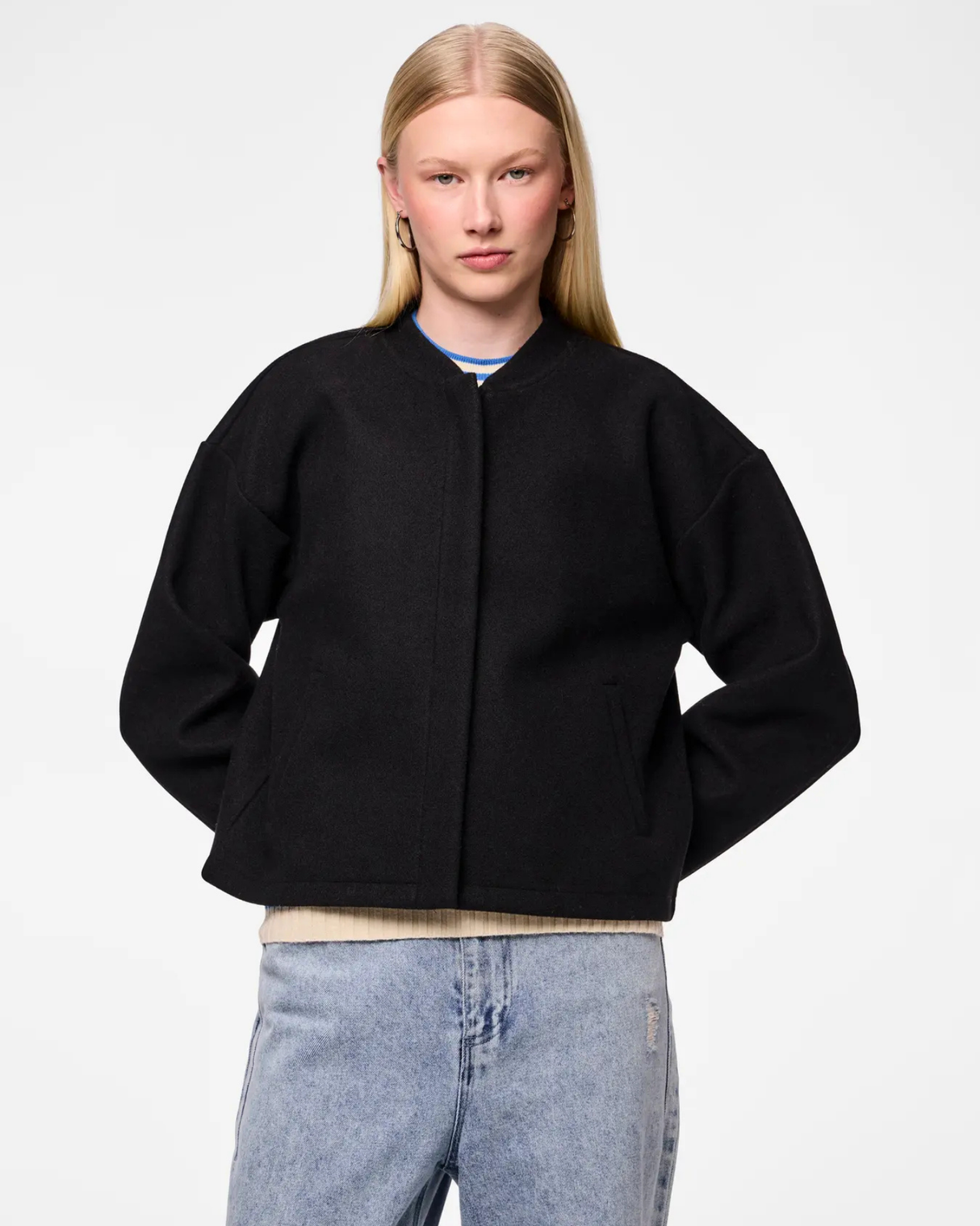 Sort - Black - Pieces - Jakke - 17154345