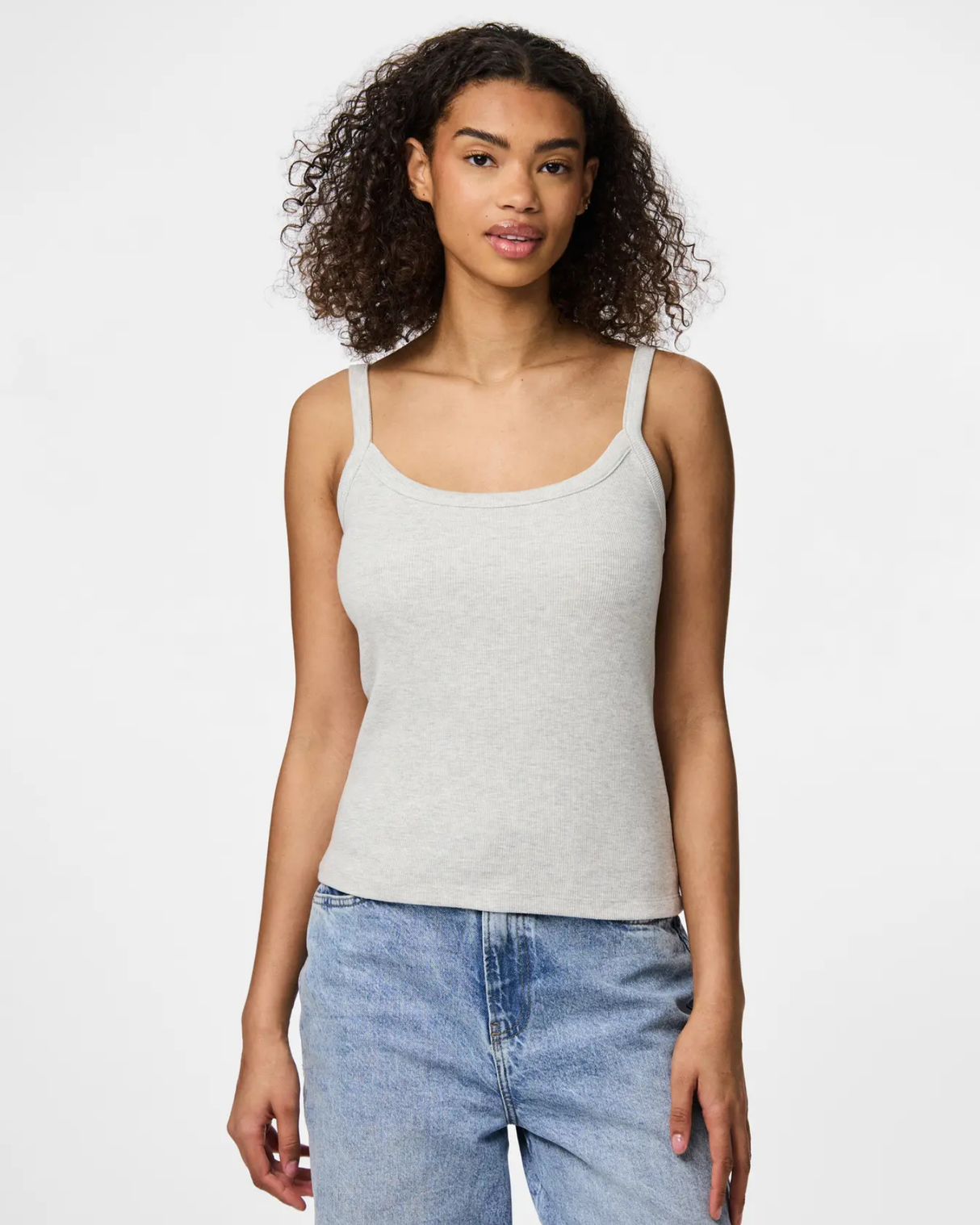 Grå - Light Grey Melange - Pieces - Top - 17154482