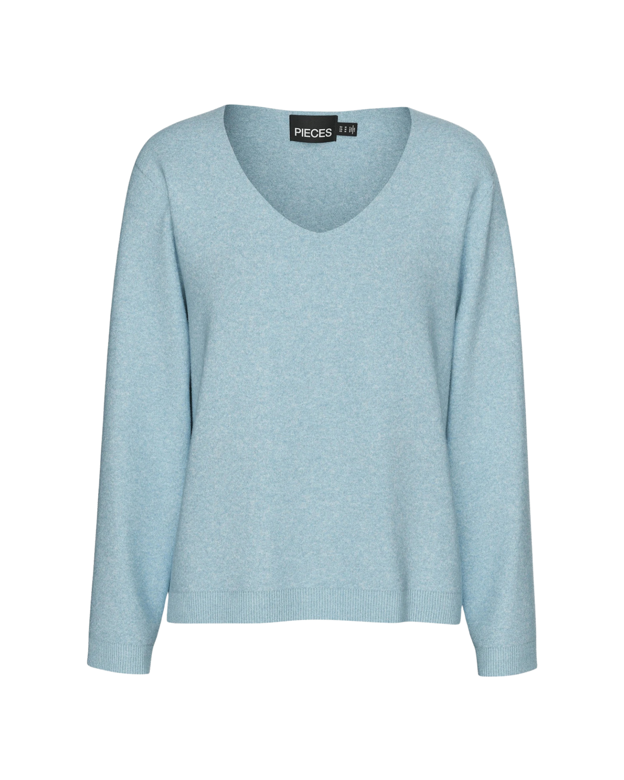Lyseblå - Cashmere Blue/Melange - Pieces - Striktrøje - 17154974