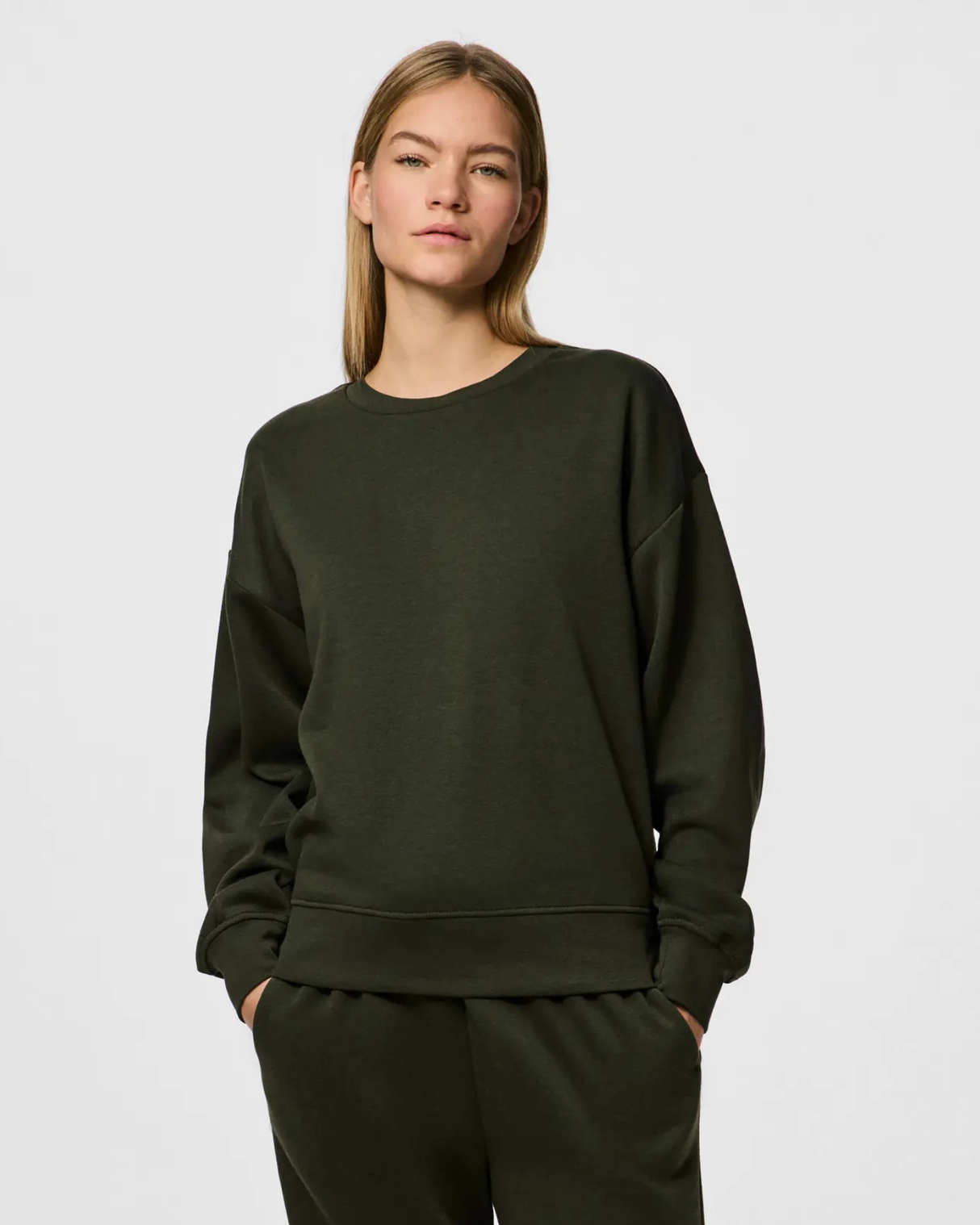 Mørkegrøn - Rosin - Pieces - Sweatshirt - 17156302