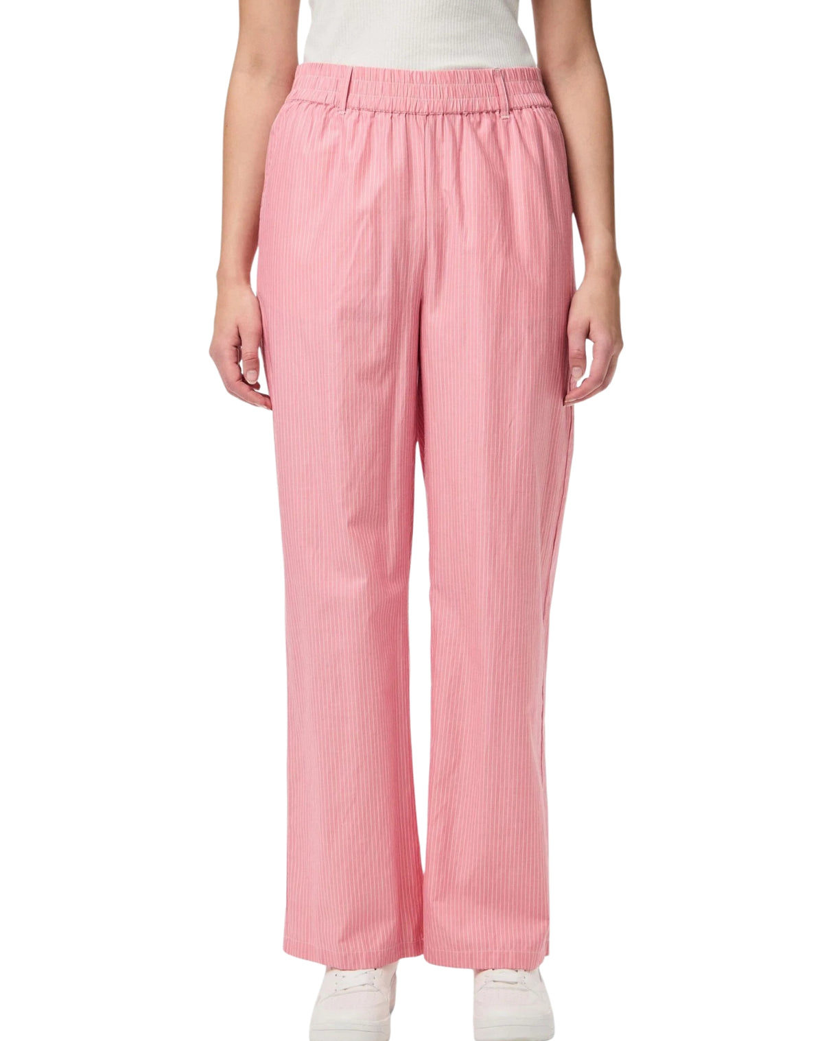 Lyserød - Pink Lemonade - Cloud Dancer - Pieces - Bukser - Striber - 17156346