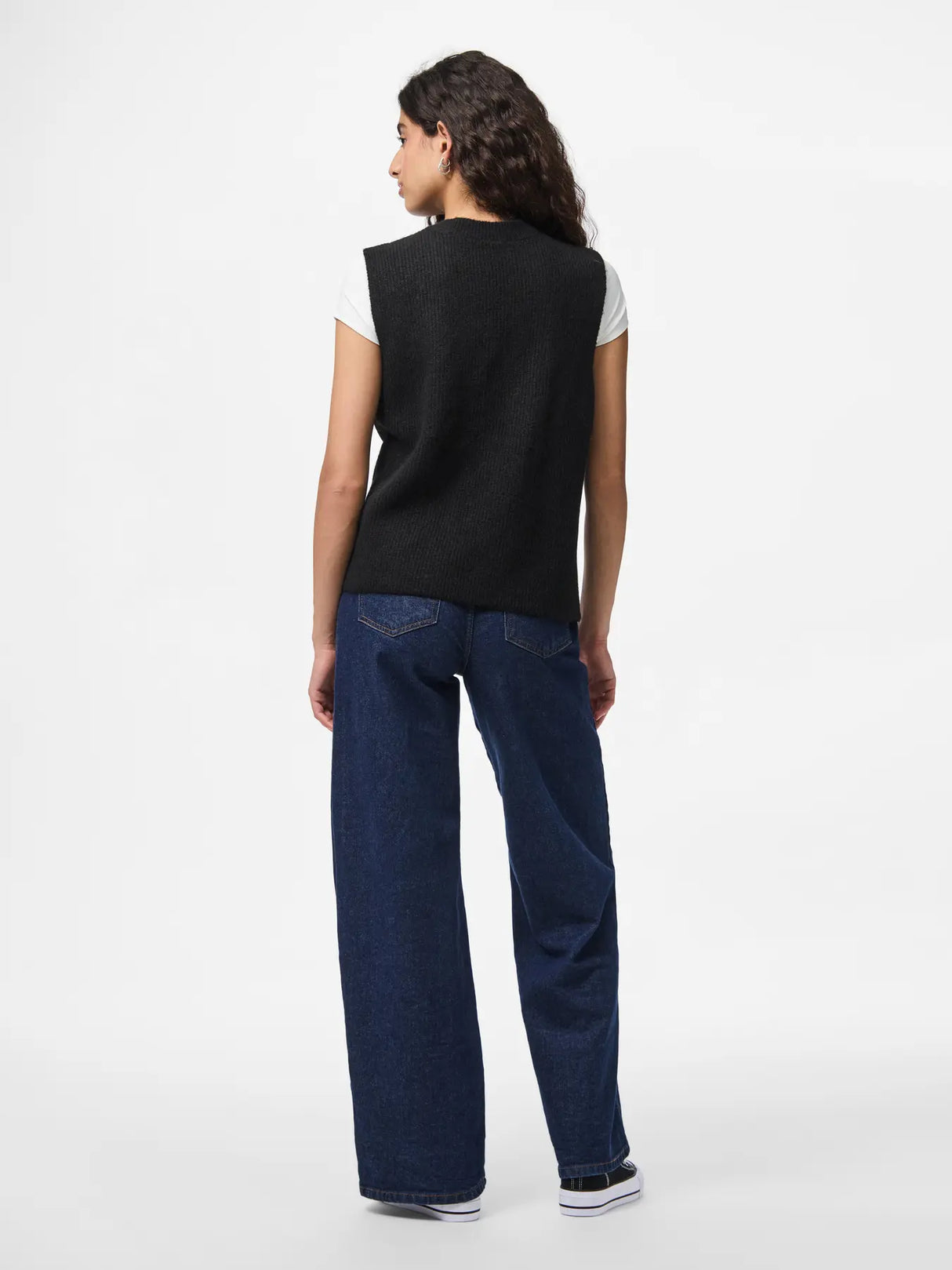 Sort black Striktrøje fra PIECES - 17156680