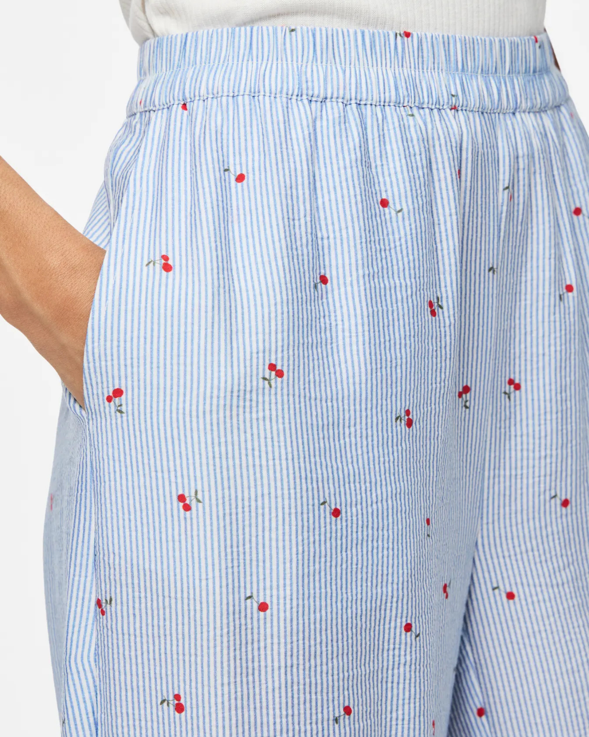 Blå - Lichen Blue/Cherry - Pieces - Bukser - 17158862