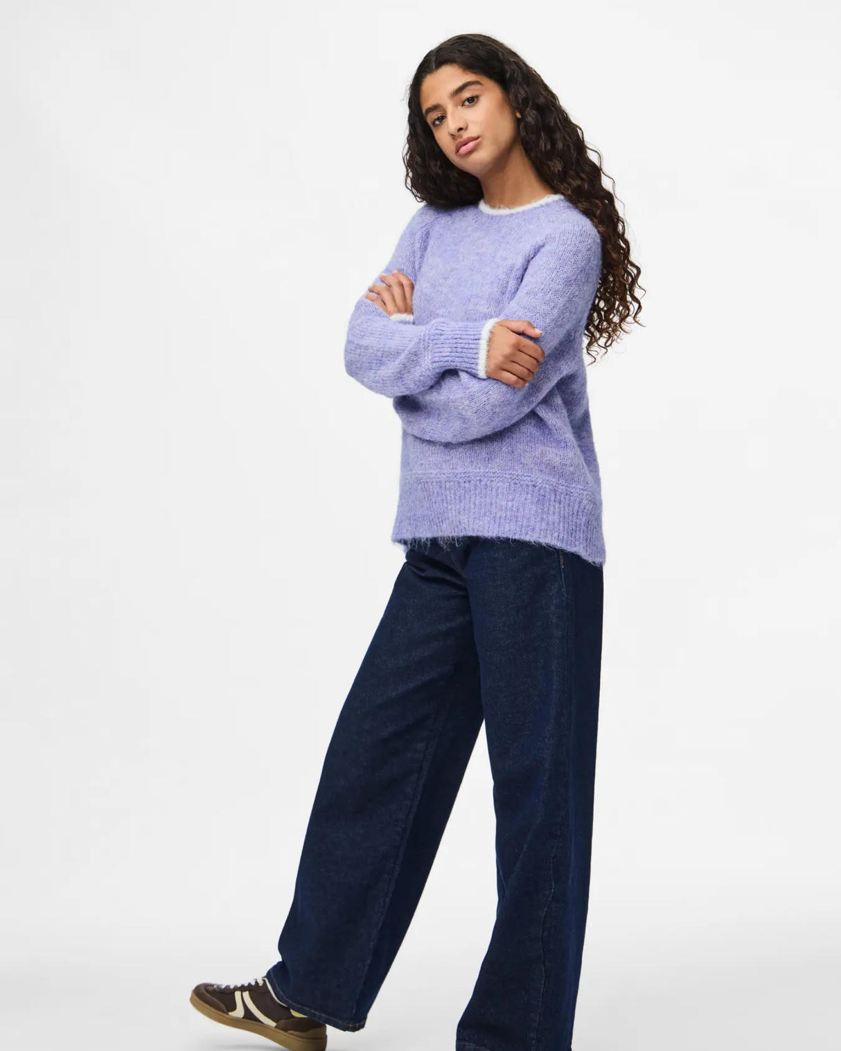 PIECES Baby Lavender WHITE CONTRAST Striktrøje - 17158933