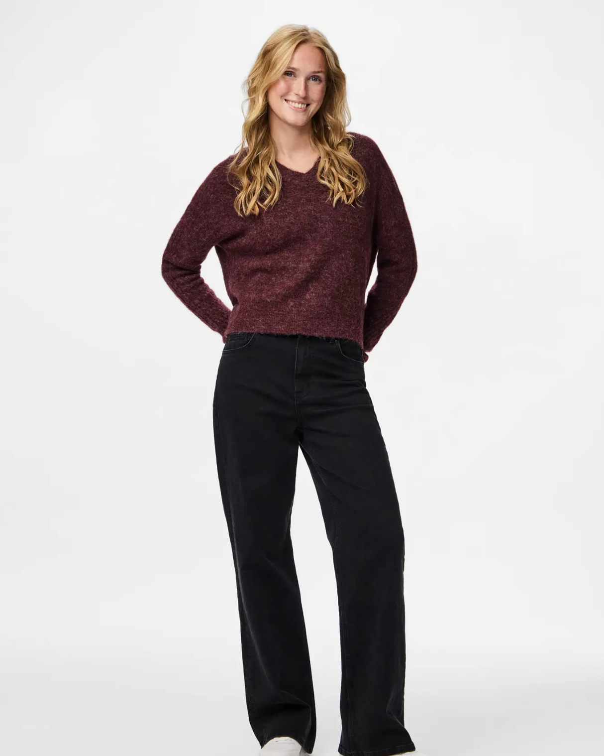 PIECES Tawny Port MELANGE Striktrøje - 17158938