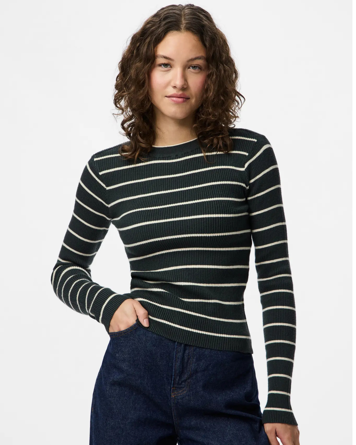 PIECES Darkest Spruce BIRCH NARROW Striktrøje - 17158955