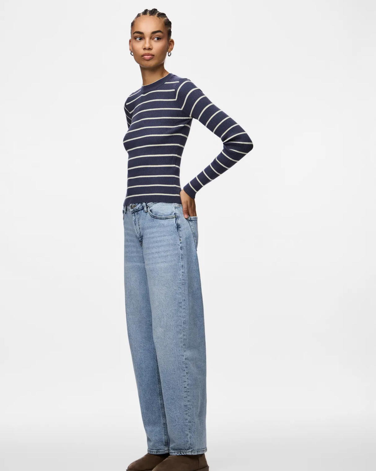 PIECES Ombre Blue BIRCH NARROW Striktrøje - 17158955