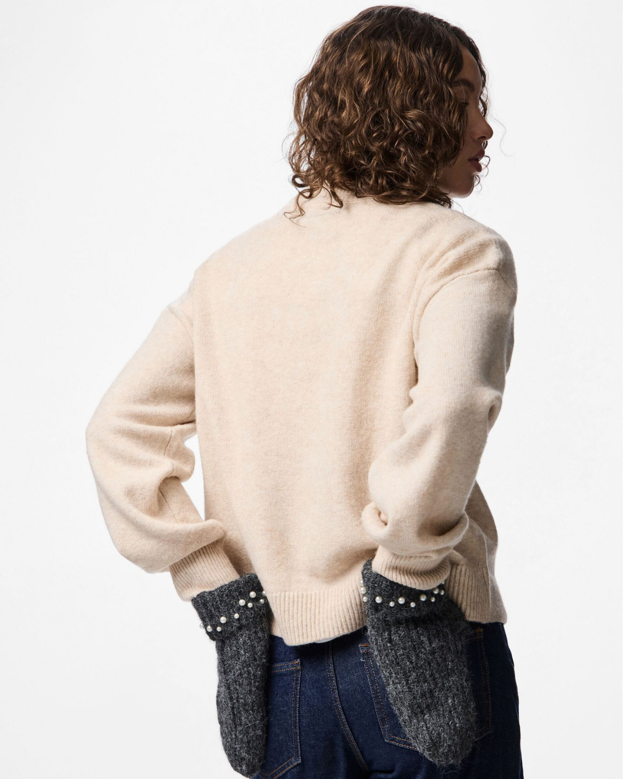 Sand/black - Birch/Black - Pieces - Sweater - 17154521