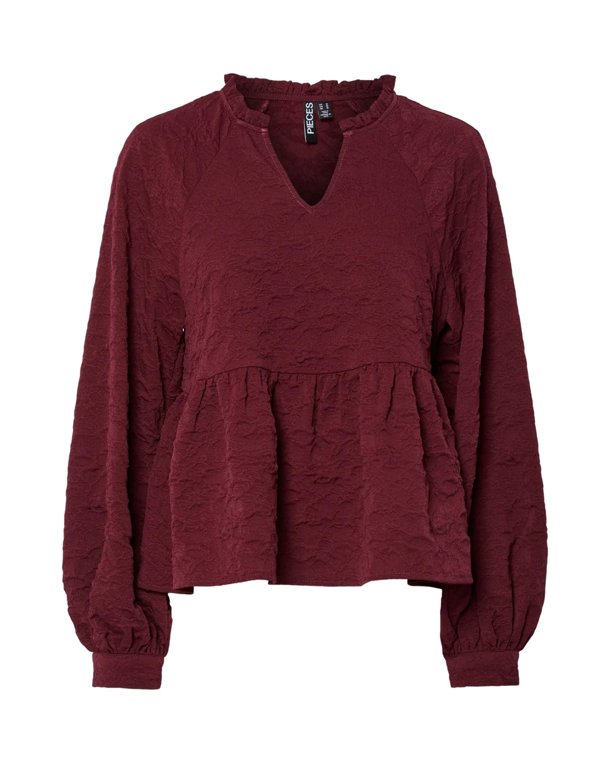 Rød - Tawny Port - Pieces - Bluse - 17160337