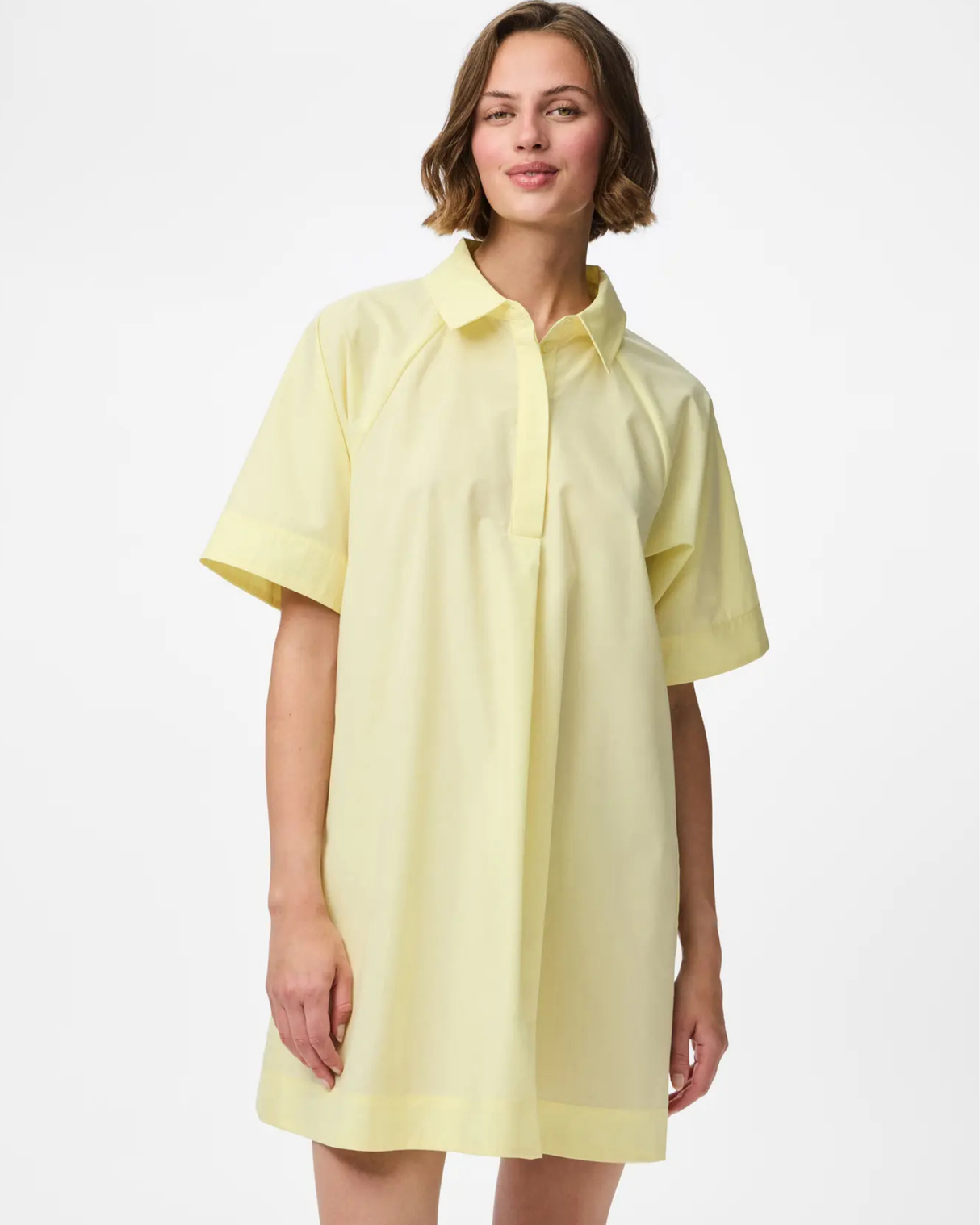 Gul - Pale banana - Pieces - Skjortekjole - 17163244