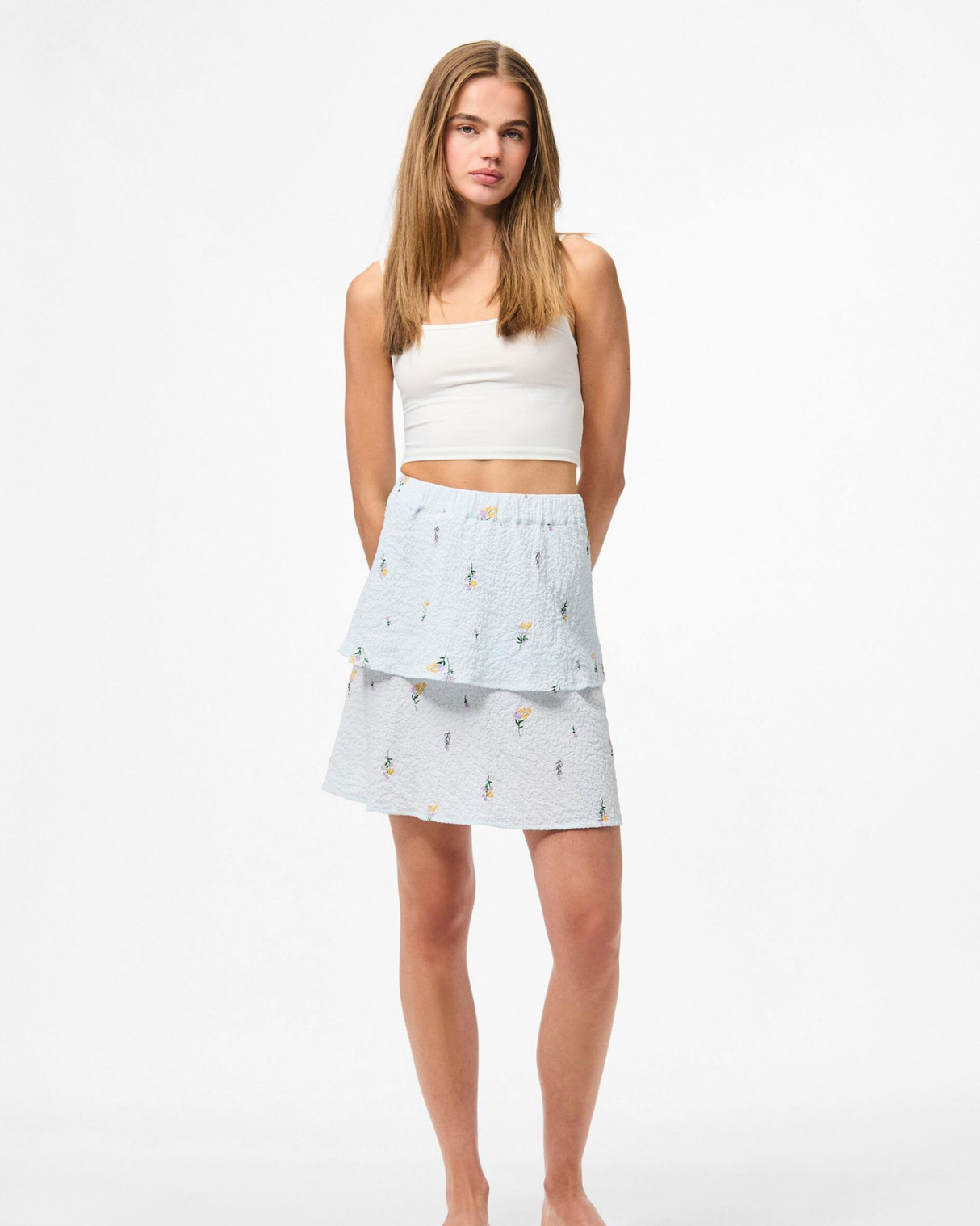 Lyseblå - Cashmere Blue - Pieces - Nederdel - 17163772