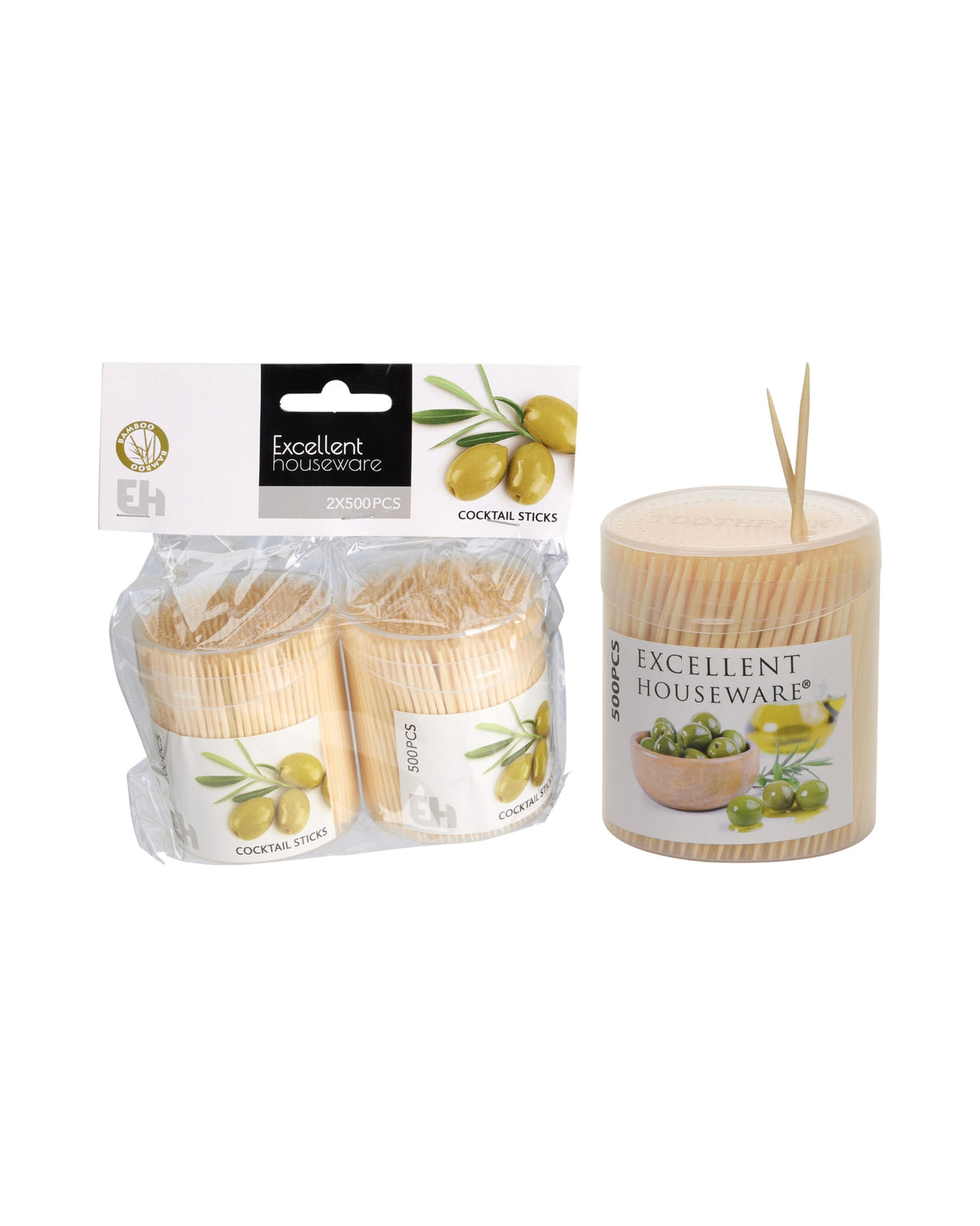 Cocktail pinde 2x500 stk i bambus