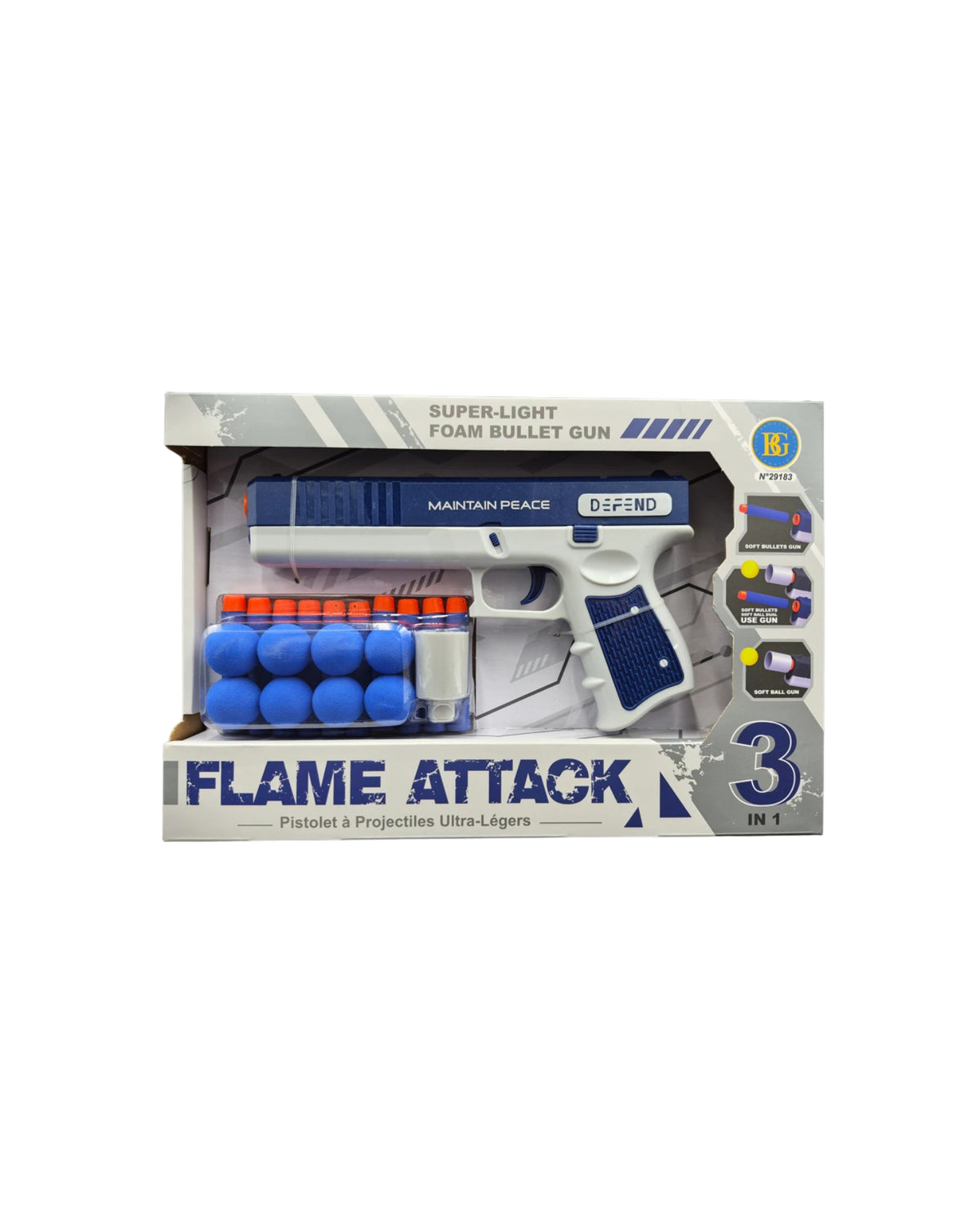 Pistol med Skumpile & Bolde – 32 × 21 cm