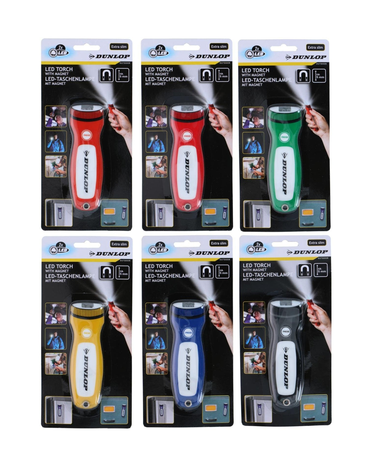 Lommelygte 2LED med magnet - DUNLOP