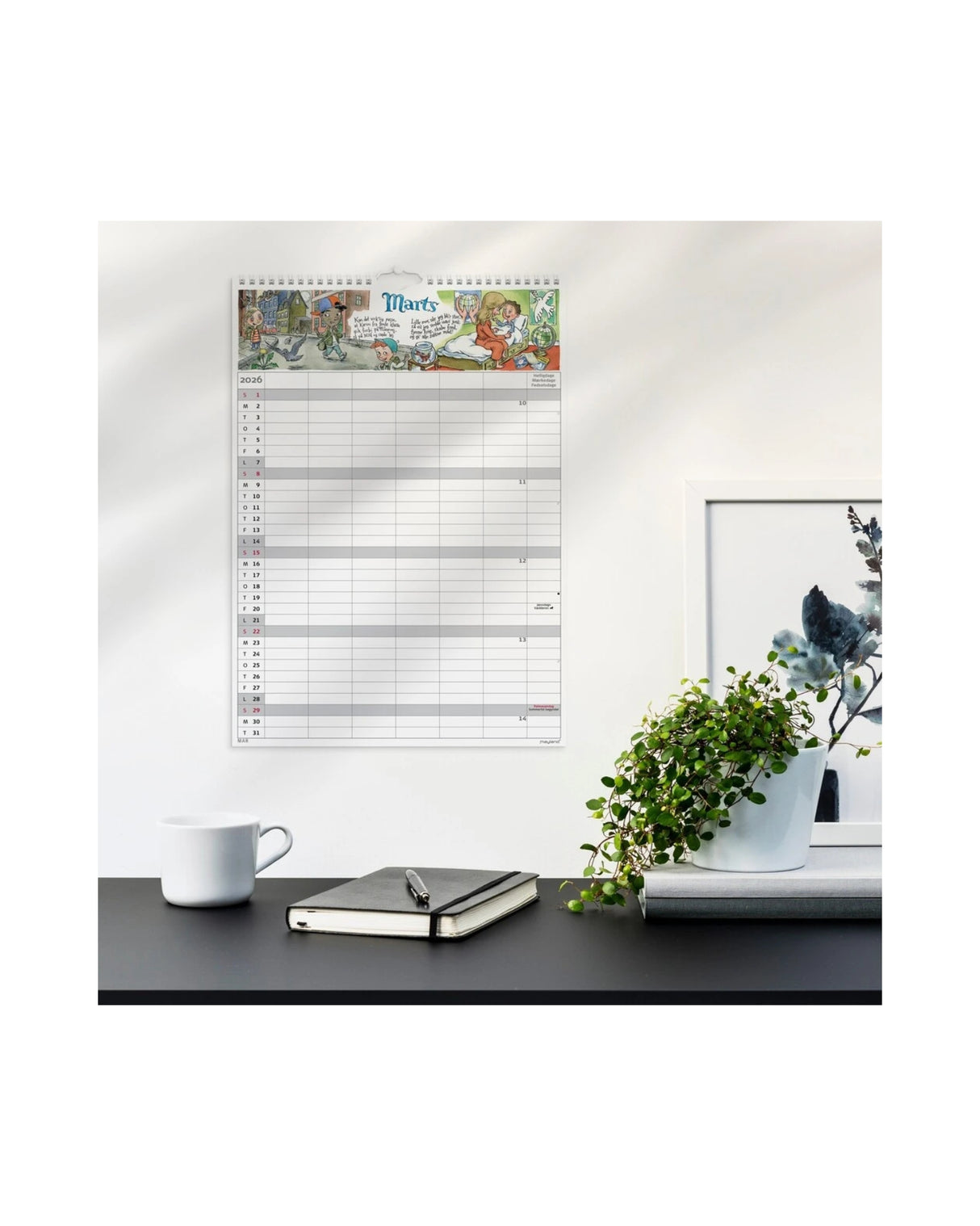 Familiekalender Otto Dickmeiss & Lilja Scherfig 6 kol. A3 2026 - Fra Mayland