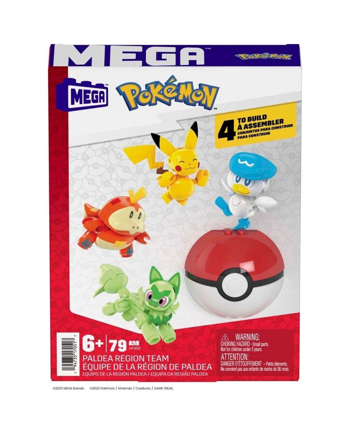 MEGA Pokémon Scarlet & Violet Poke Ball w 4 Figs