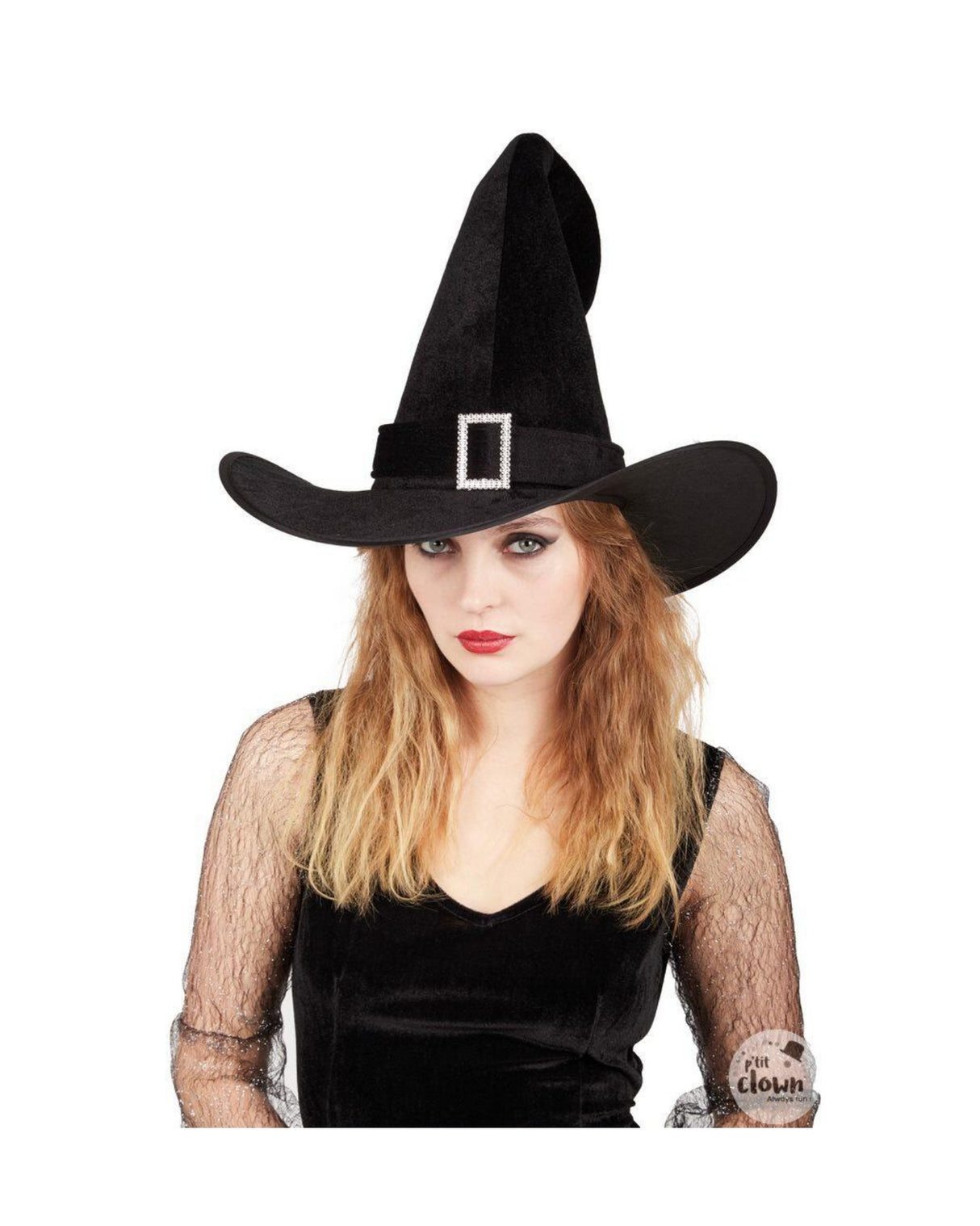 Heksehat til voksne sort fløjel