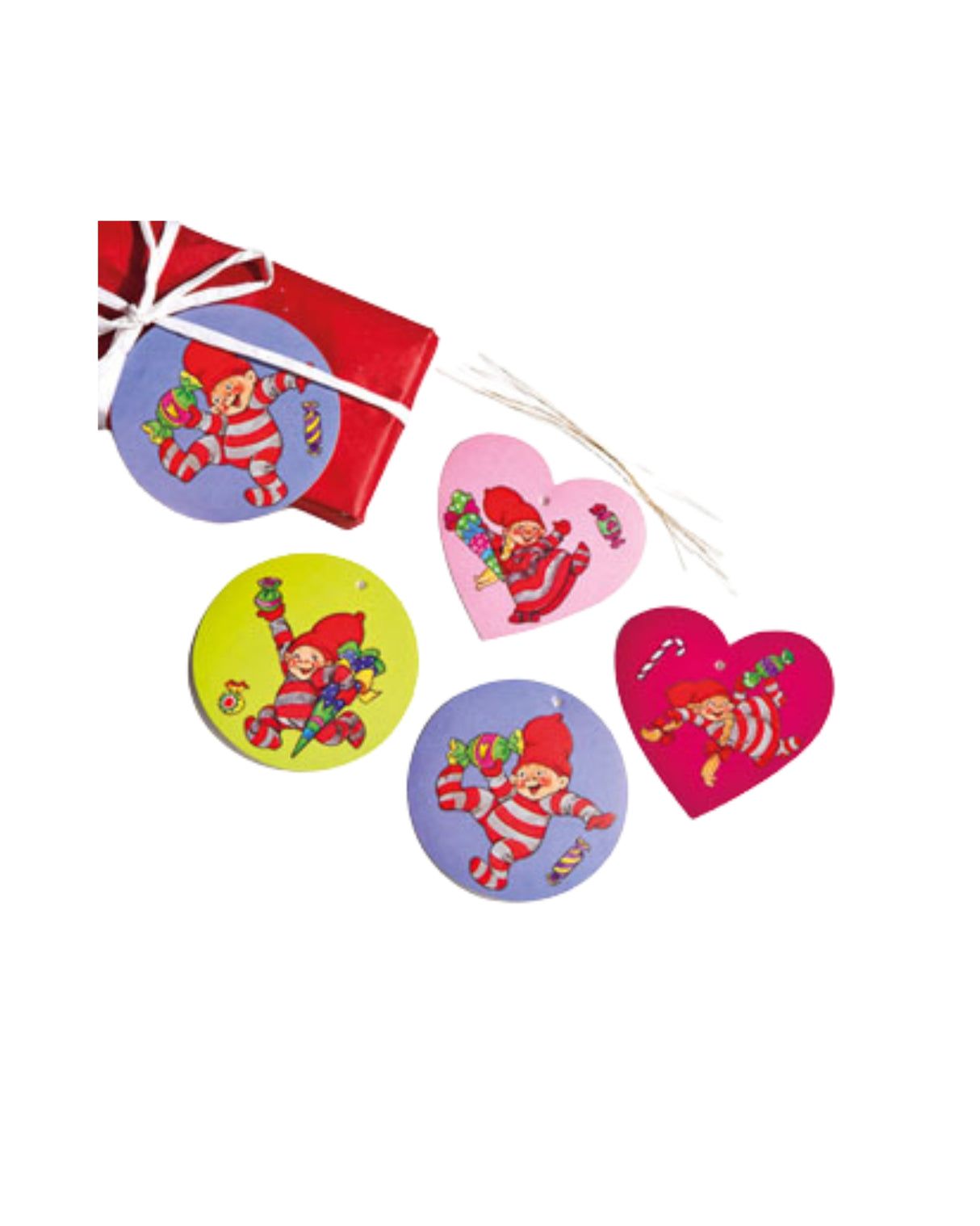 Gavemærker med Pobra slikbabynisser med snor 8 stk