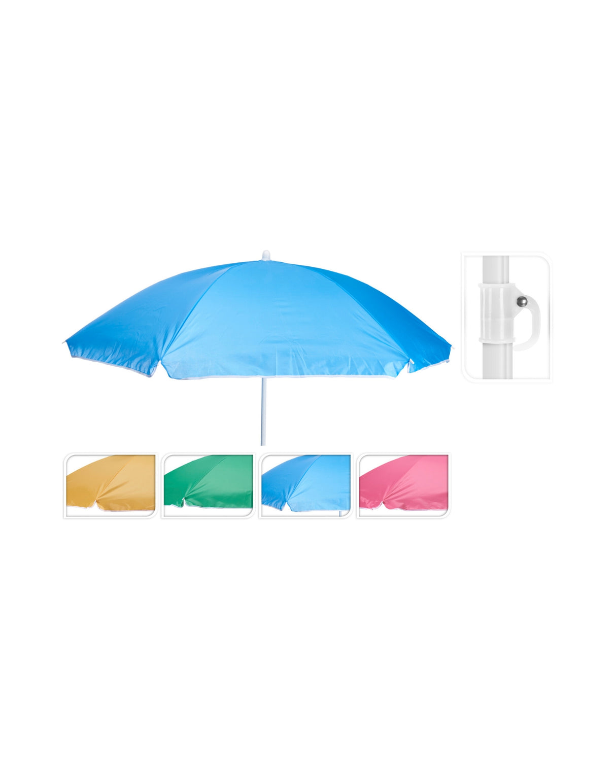 Strandparasol Ø150 cm med UV-beskyttelse – justerbar & med taske