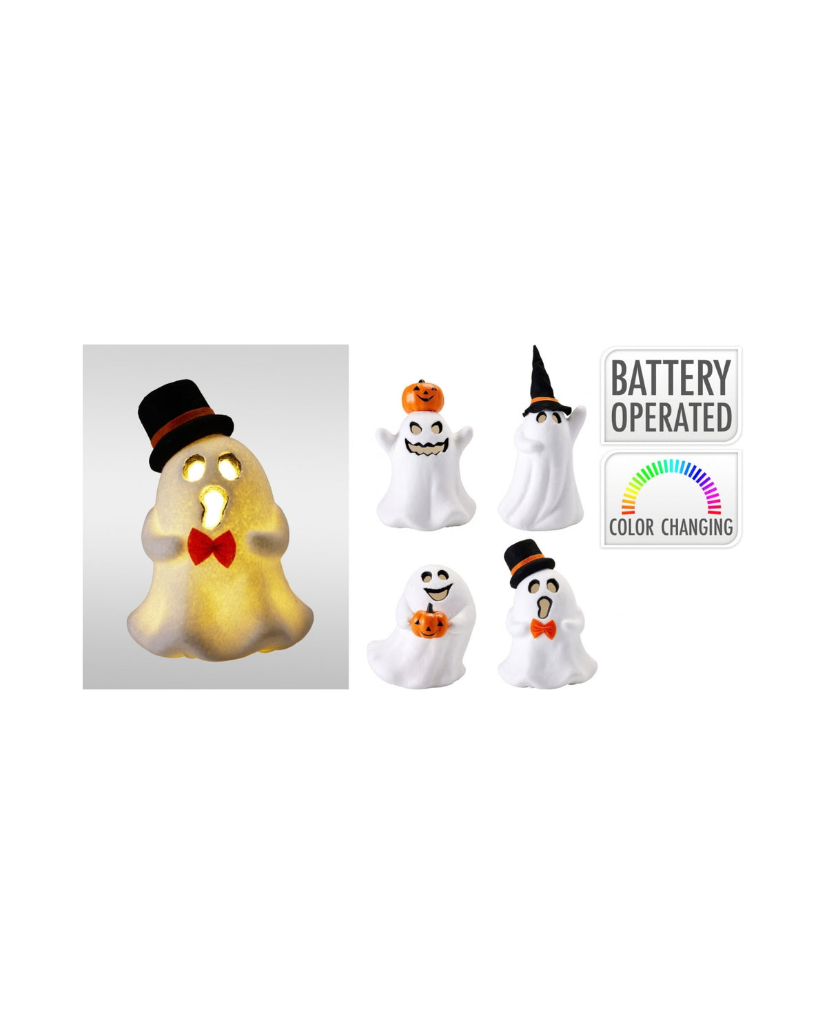 Halloween-spøgelsesdekoration med LED-lys