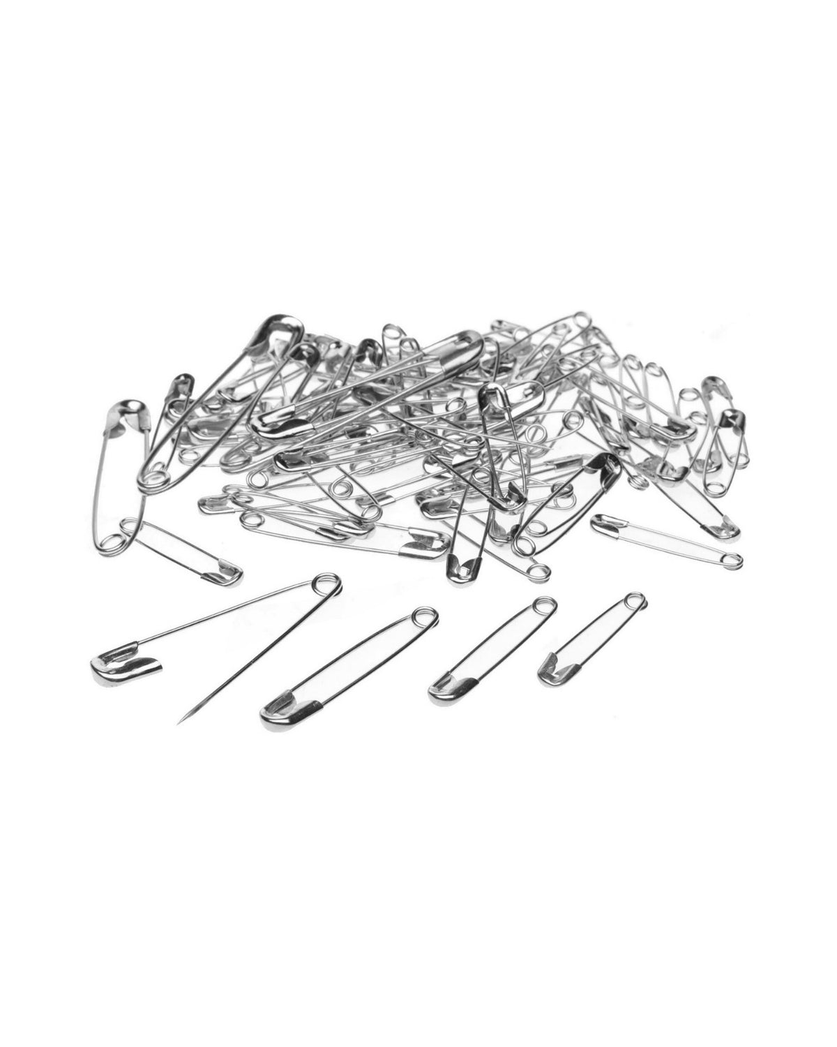 Safety pins 120 pieces in metal