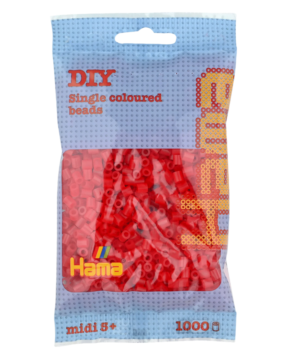 Hama perler 1000 stk - 207-13 transparent rød