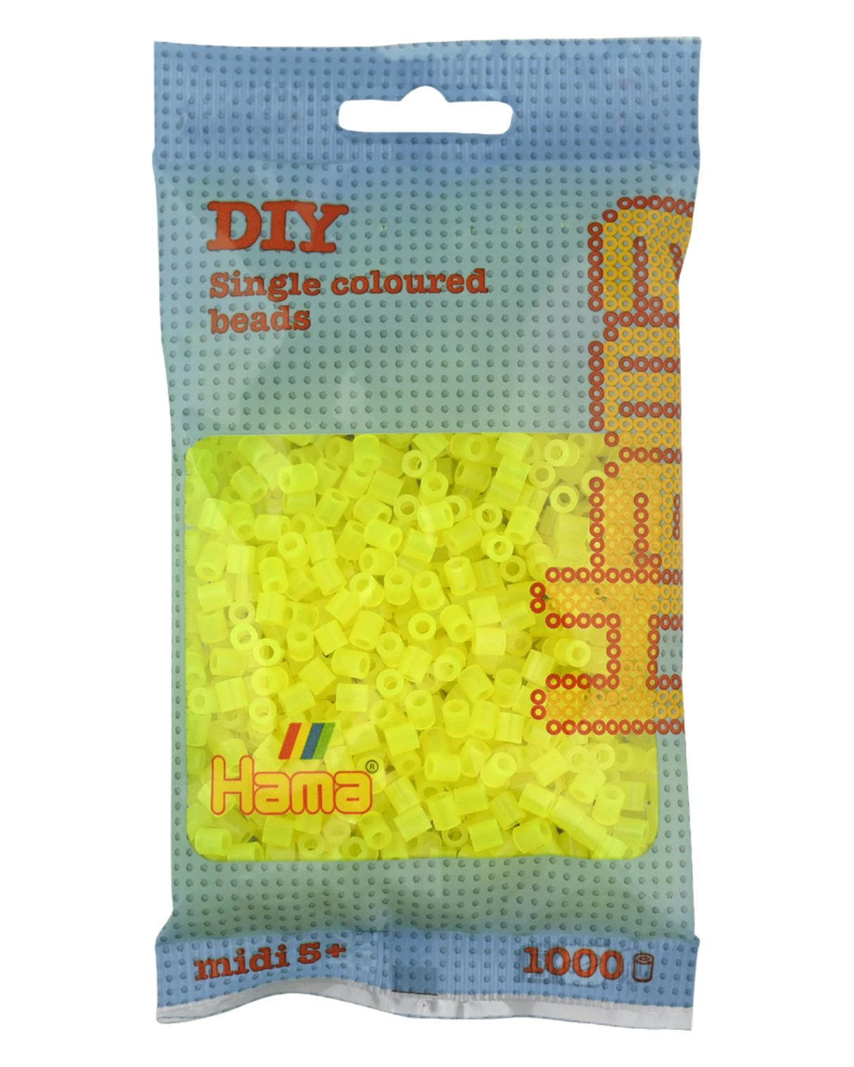 Hama perler 1000 stk - 207-34 neon gul