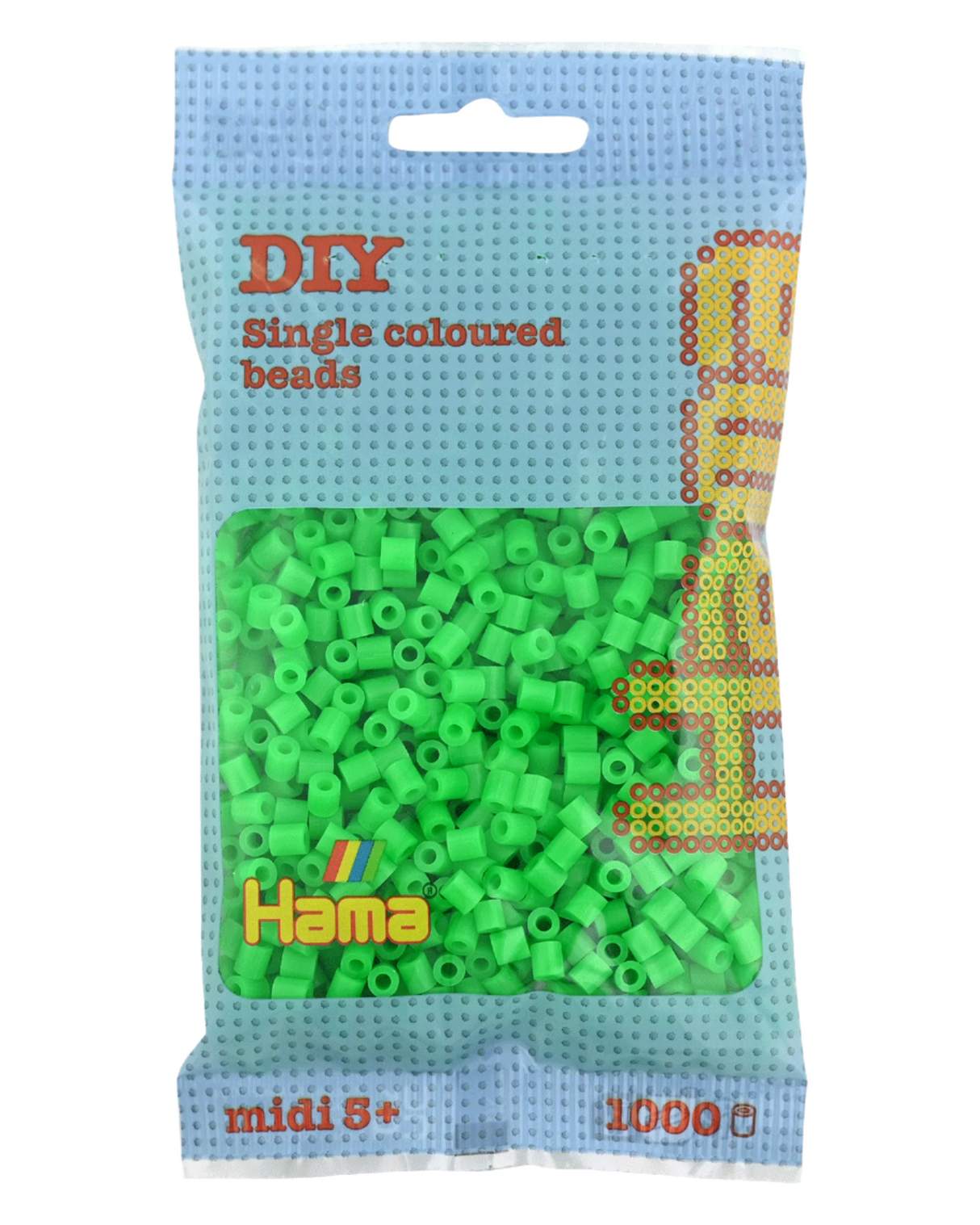 Hama perler 1000 stk - 207-42 fluorescerende grøn
