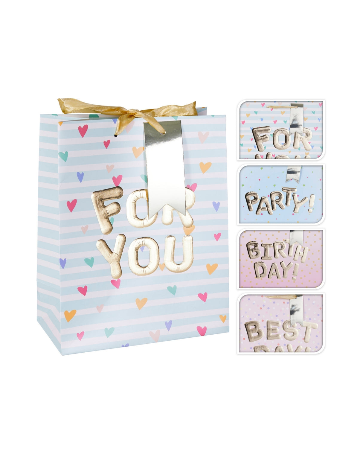 Gavepose Medium 23 x 18 x 10 cm – Guldprægning & ballontryk