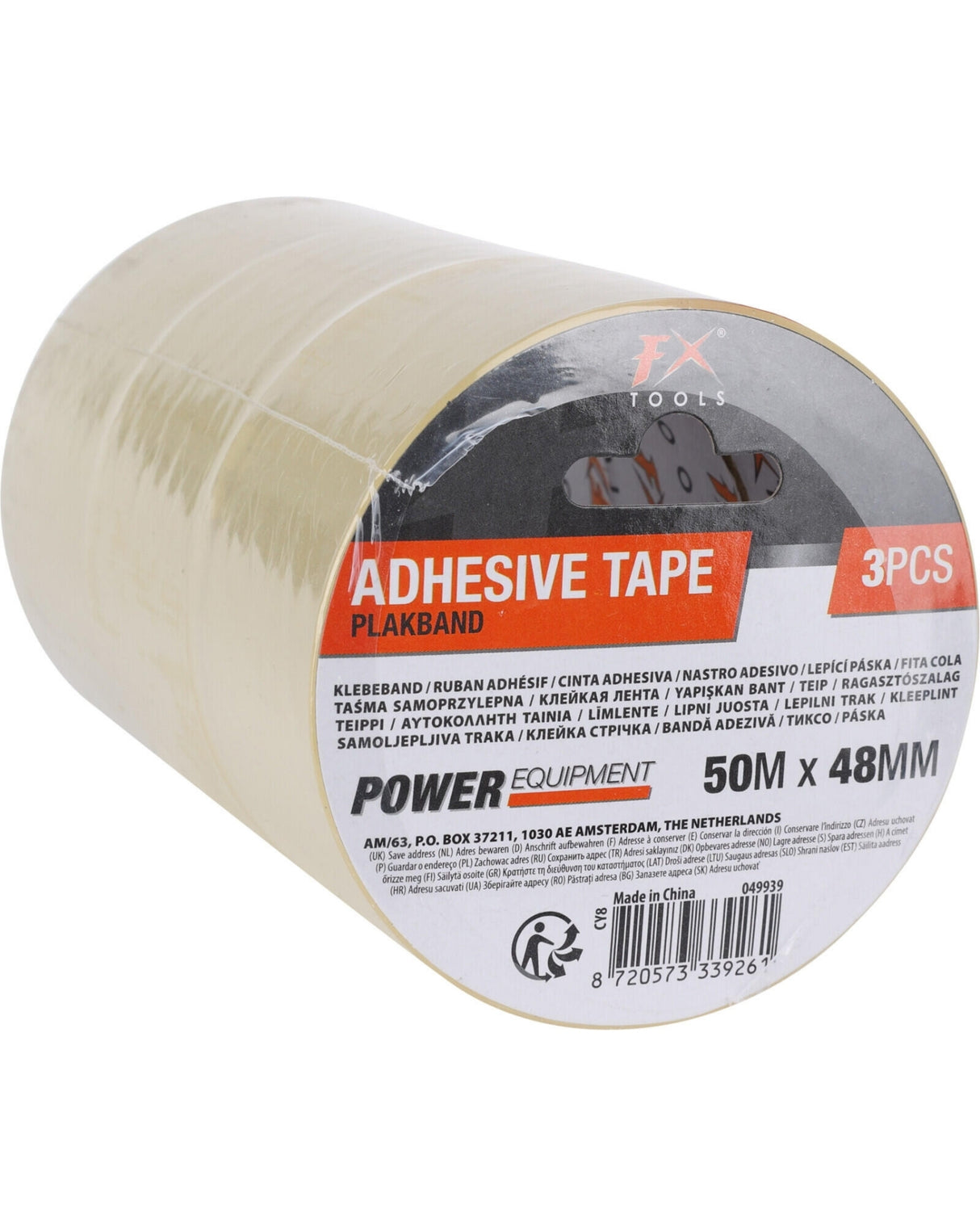 Pakketape transparant 50mx48mm 3 ruller