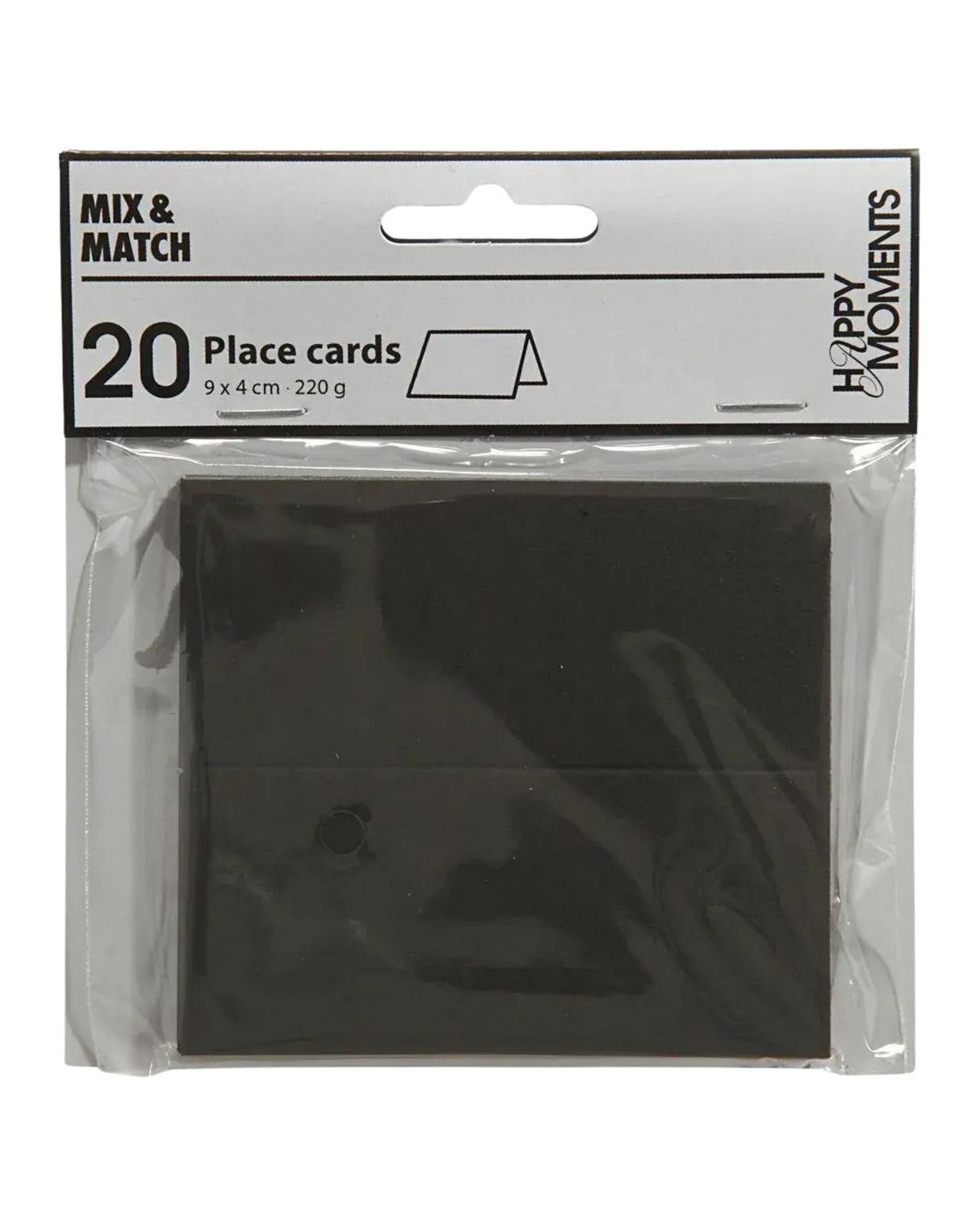 Place Cards 1 Pack, 20 Pcs., 9x4 cm, 220 g, Black
