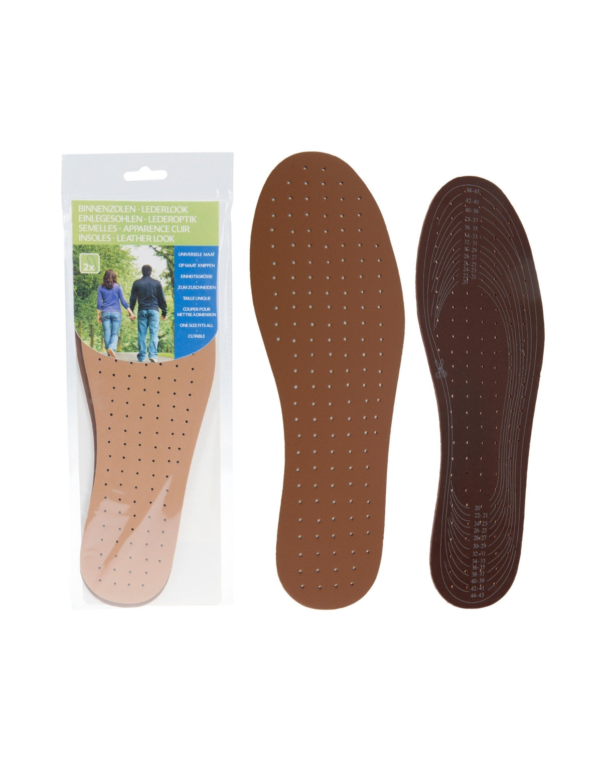 Såler universal 1 par med læder look - Indlægssåler